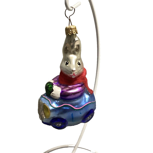 Christopher Radko Easter 1-Bun Bunny Ornament Egg Roll