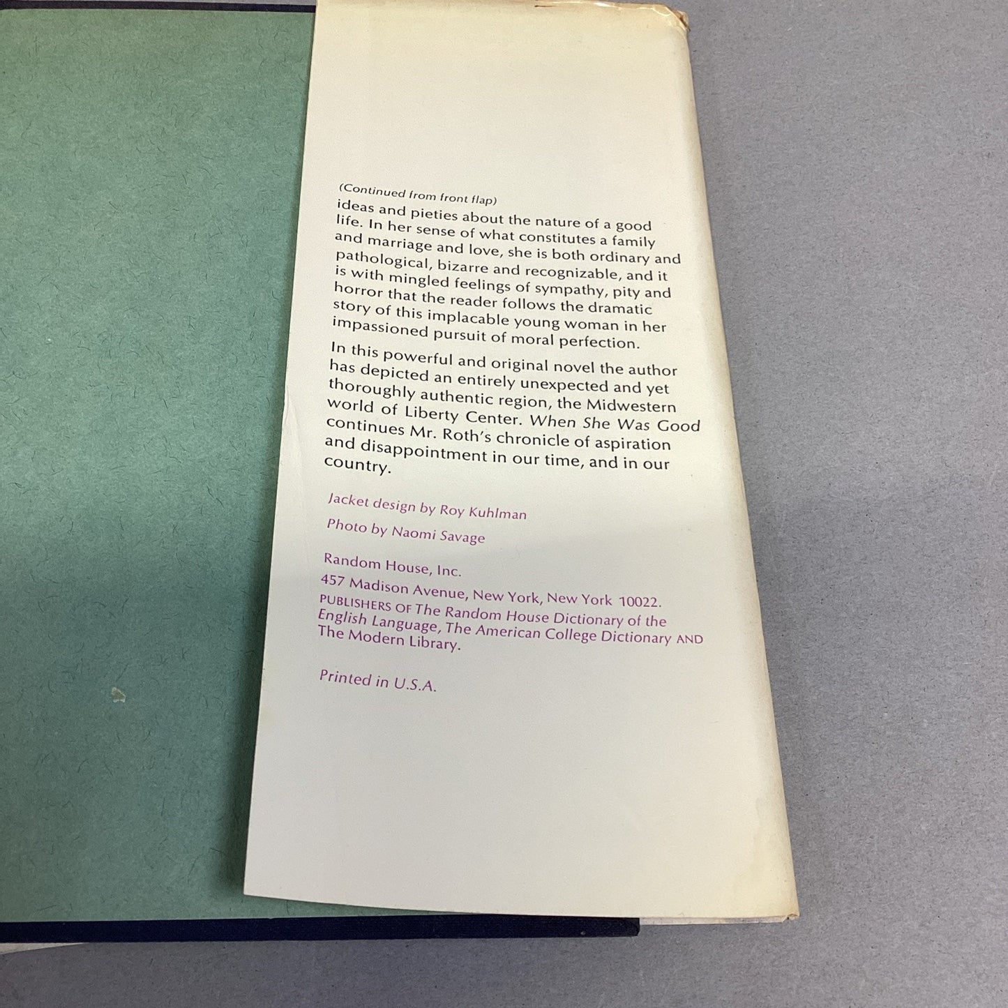 When She Was Good By Philip Roth - 1966/1967 First Edition