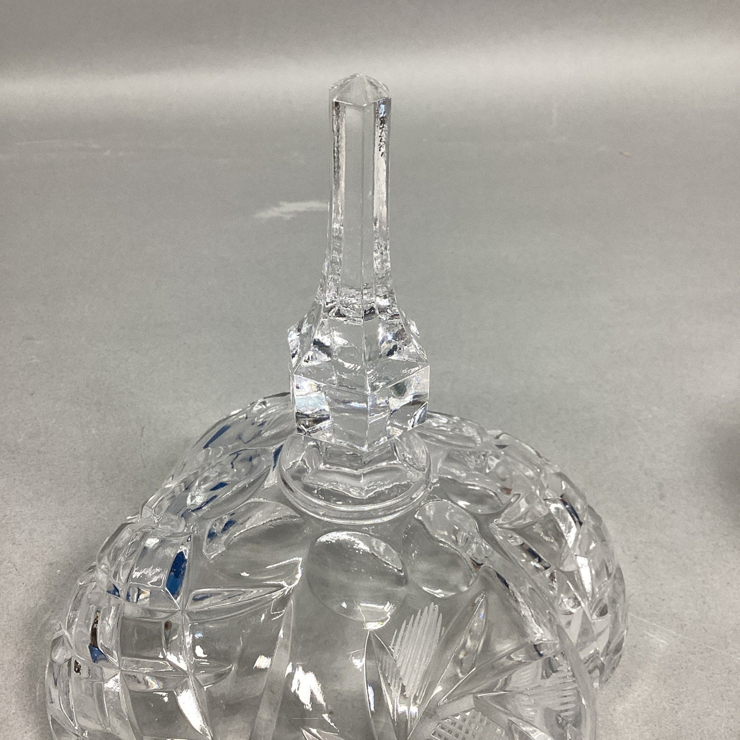 VTG Lead Cut Crystal Covered Candy Dish Spire Pinwheel Footed