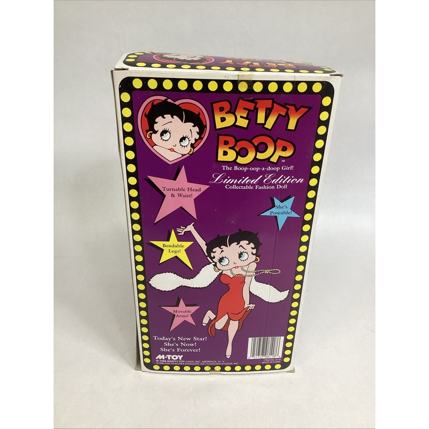 Vintage Betty Boop Limited Fashion Doll 1986 M. Toys- Rain Coat Jacket Umbrella
