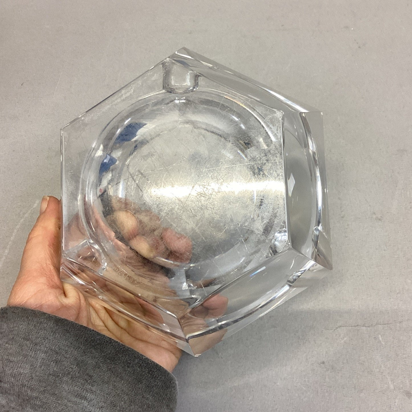 Vintage Signed Val St. LAmbert Vintage Crystal Cigar Ashtray