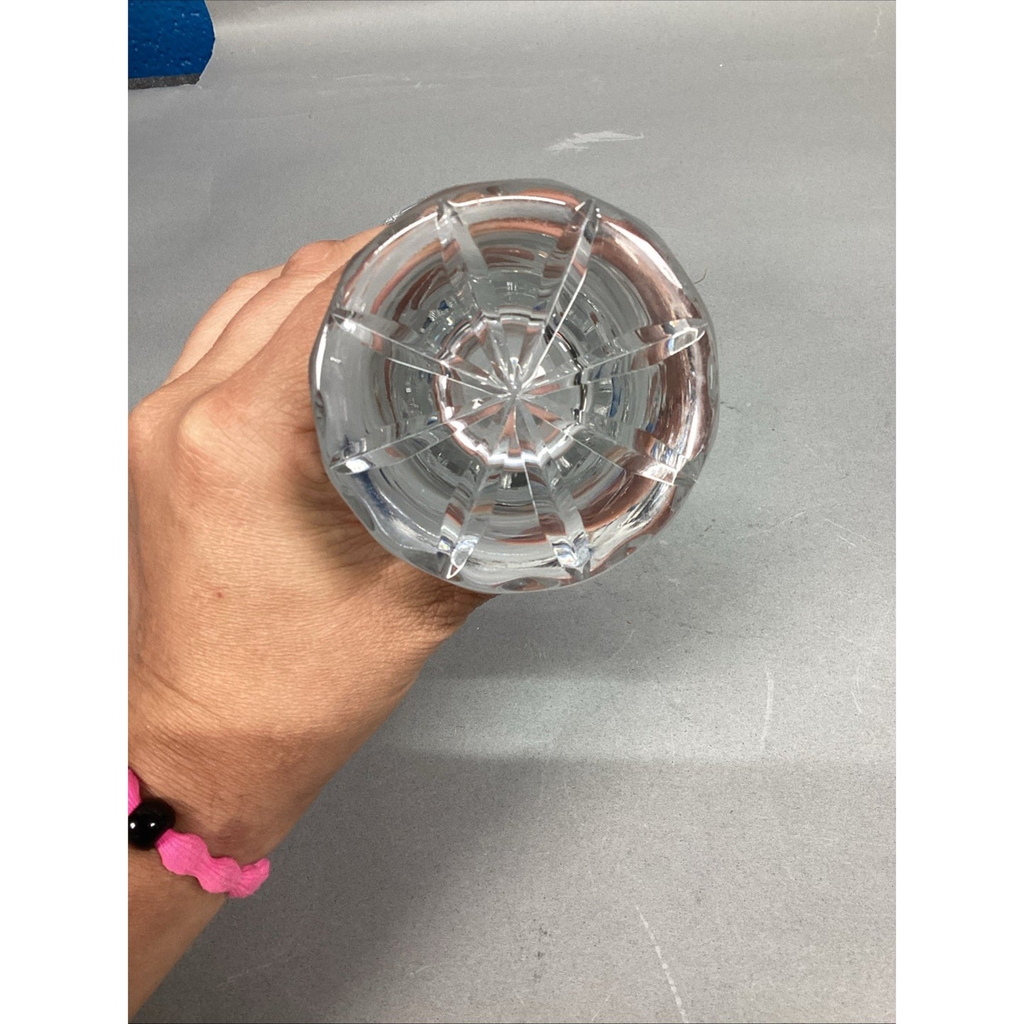 Lausitzer Glass 24% Lead Crystal Etched Hand Cut Vase Germany Grape Pattern