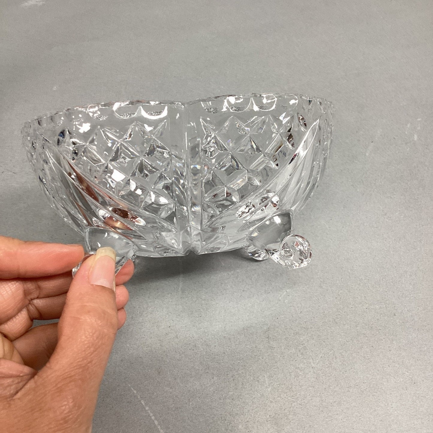 VTG Lead Cut Crystal Covered Candy Dish Spire Pinwheel Footed