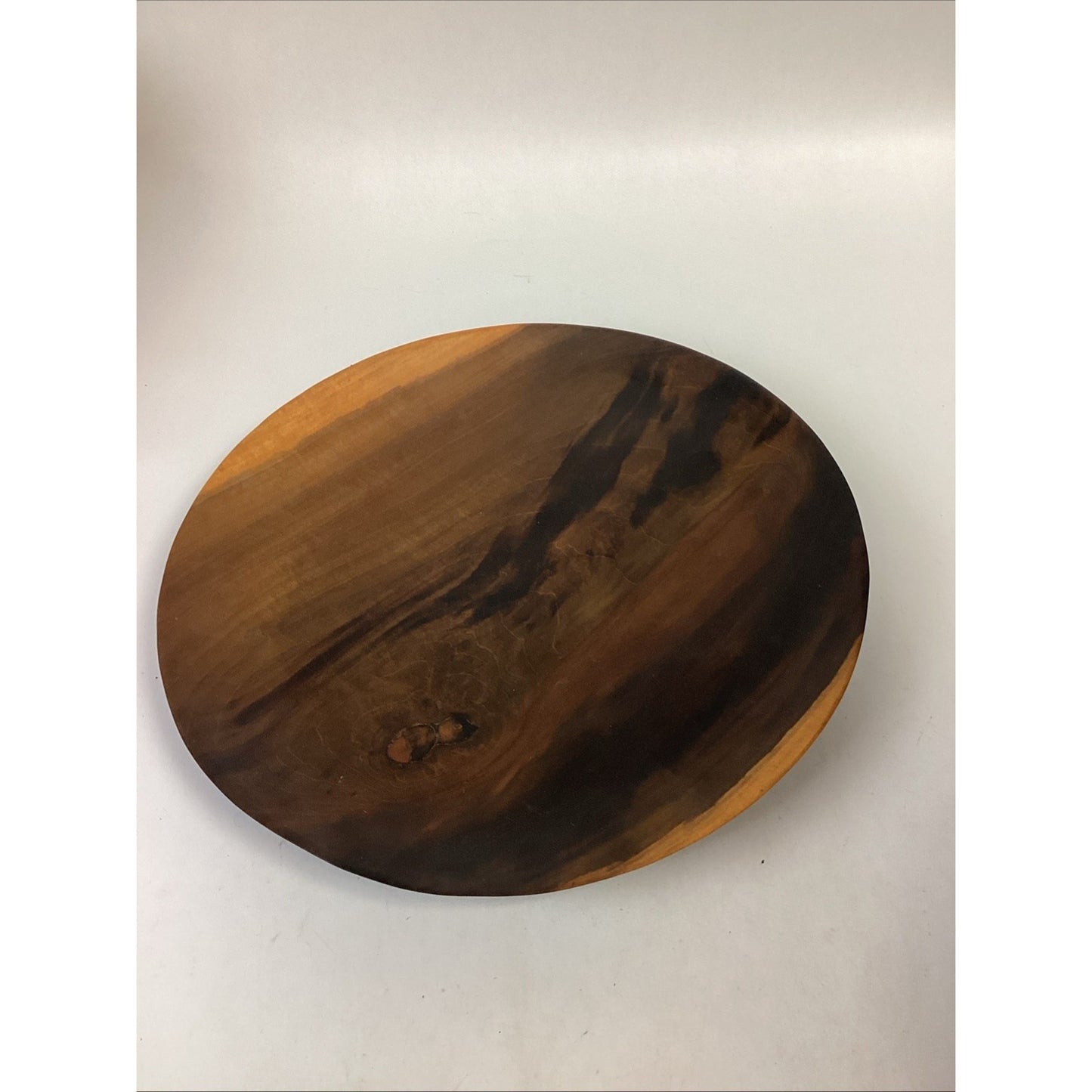 1989 Poplar Wood Round Tray And 3 Gilt Decorative Chargers