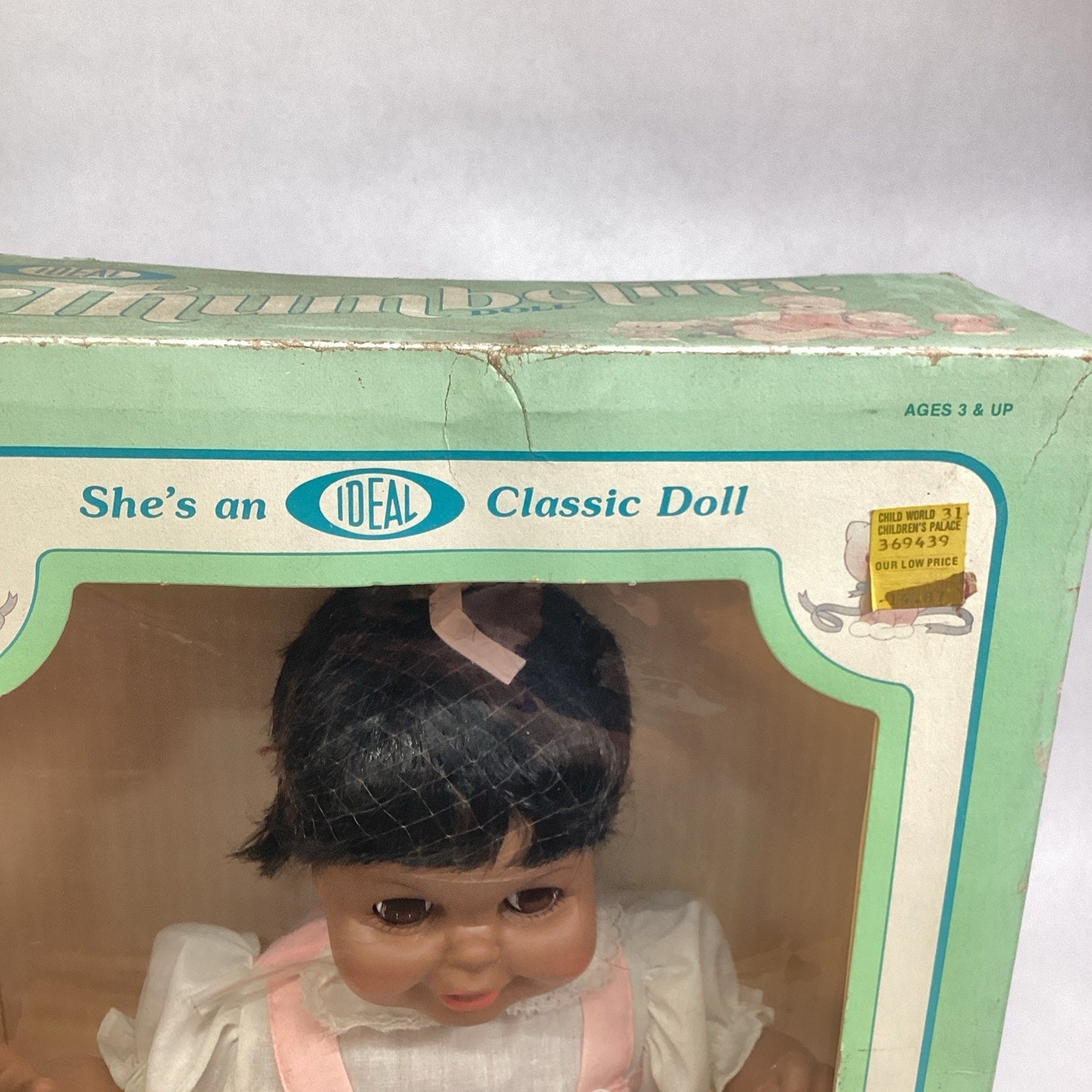 1982 - 16 inch Thumbelina Doll With Ma_Ma Voice - African American - NOS