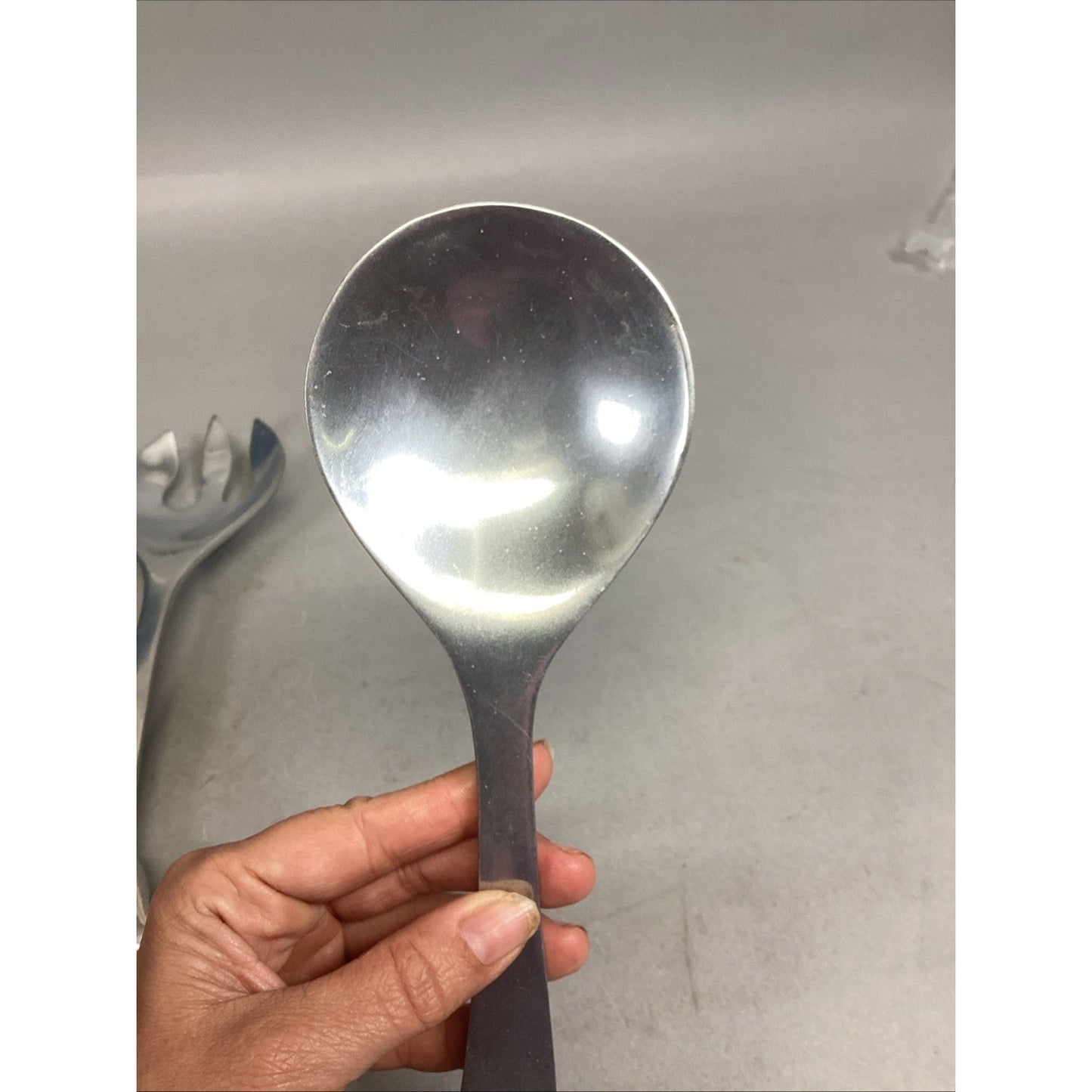 Mariposa Pewter Salad Serving Set Fork Spoon Grapes Grapevine Utensils 1990