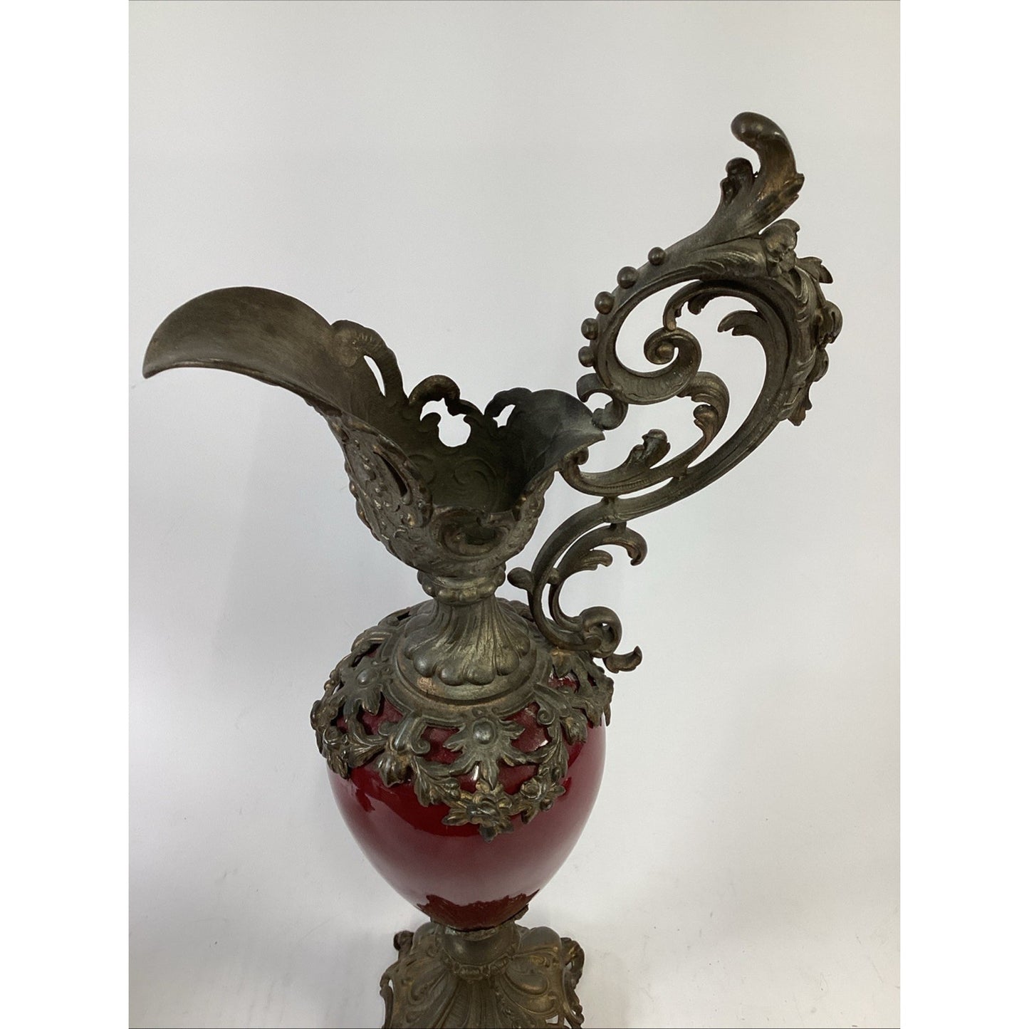 Pair Of Antique French Victorian Style Mantel Ewers/Garniture Urns -19th Century