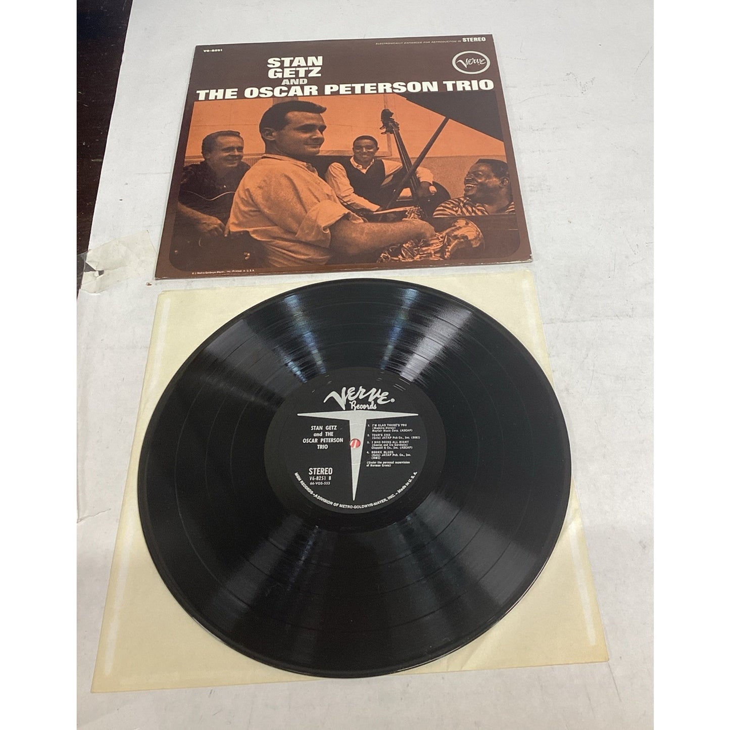 STAN GETZ AND THE OSCAR PETERSON TRIO VERVE STEREO EARLY PRESS V6-8251