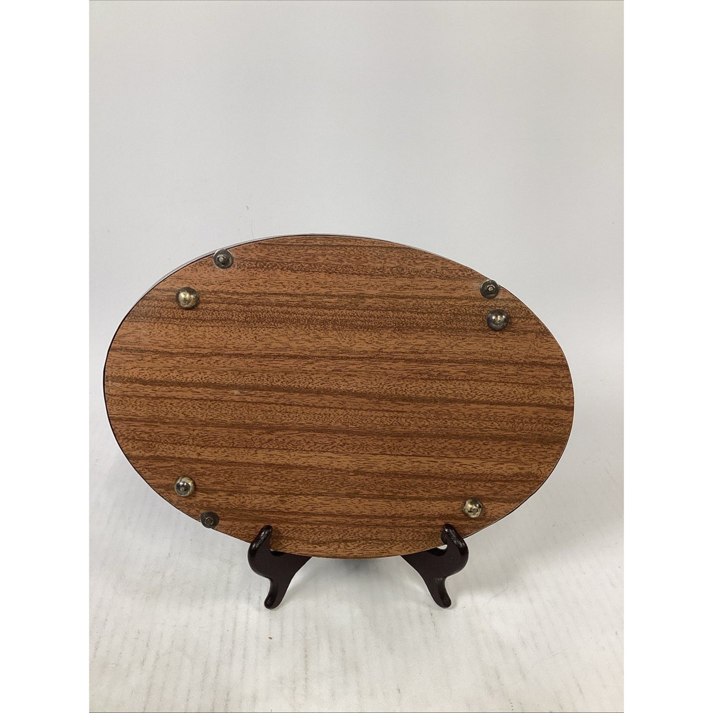 Antique Serving Plateau W/ A Mirrored Surface & Scroll Embossed Border