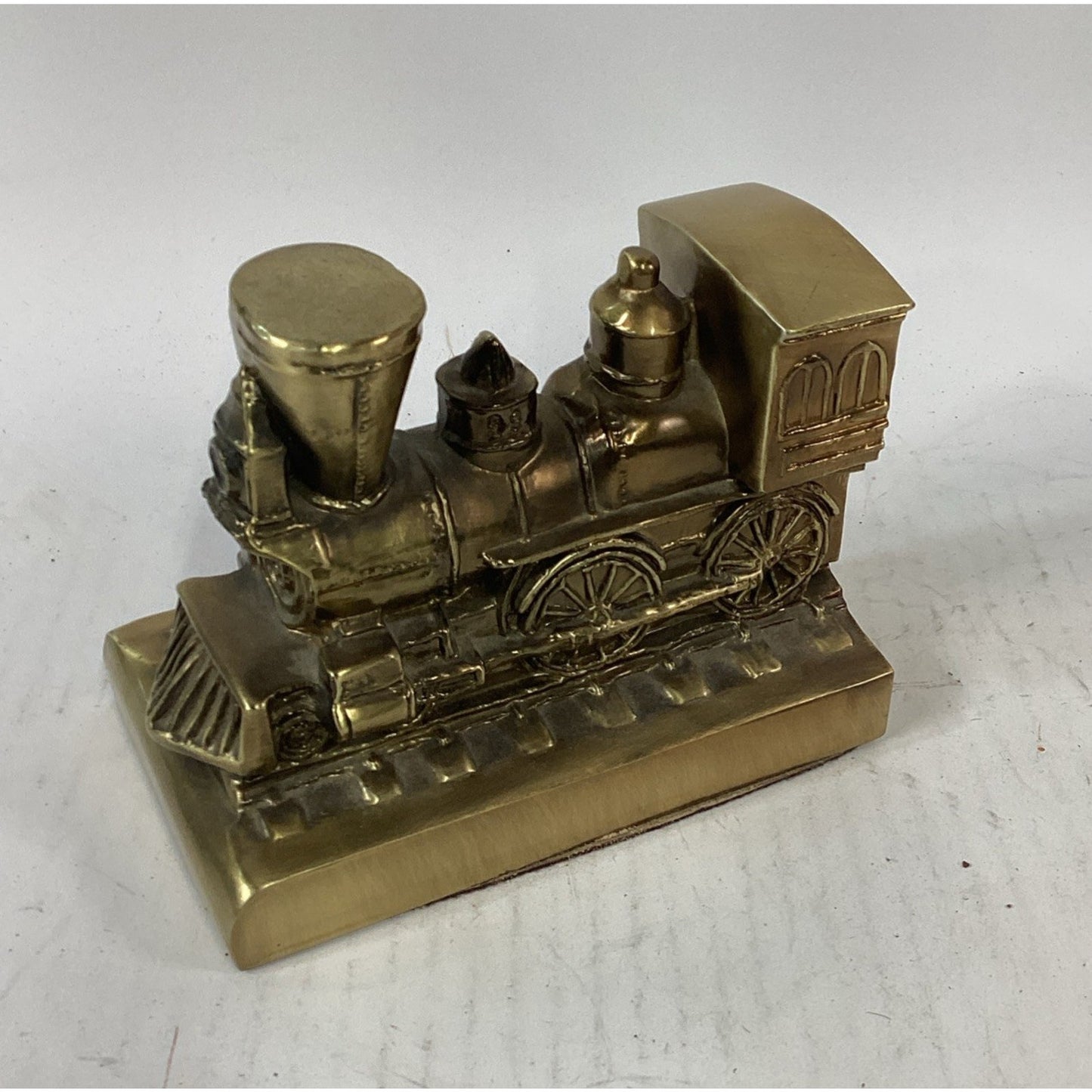 PM Craftsman Brass Train Locomotive Bookend Paper Weight