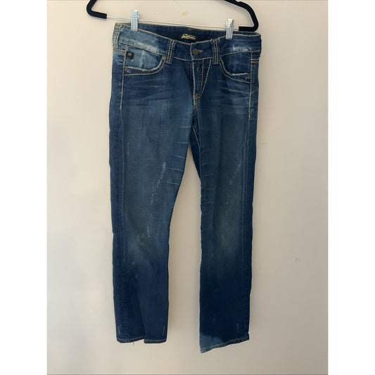 Serfontaine Women’s Low-Rise Zippered Low-Rise Bootcut Jeans Blue Size 29 Denim