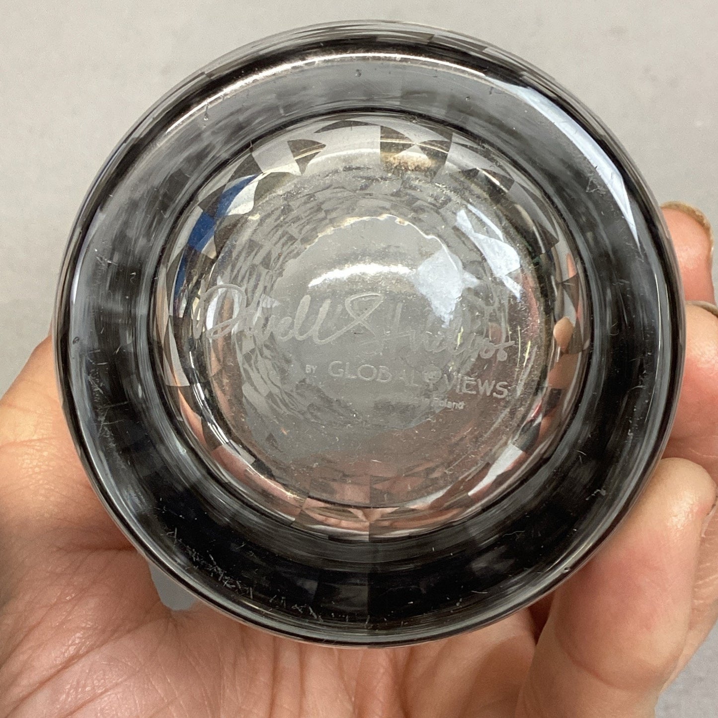 Dwell Studio Signed Glass Tumbler Or Vase - 6”H - Made In Poland