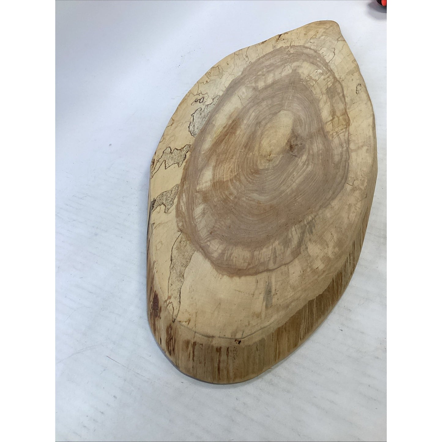 Handcrafted Spalted Olive Ash Live Edge Serving Tray, Platter - 24.5”L