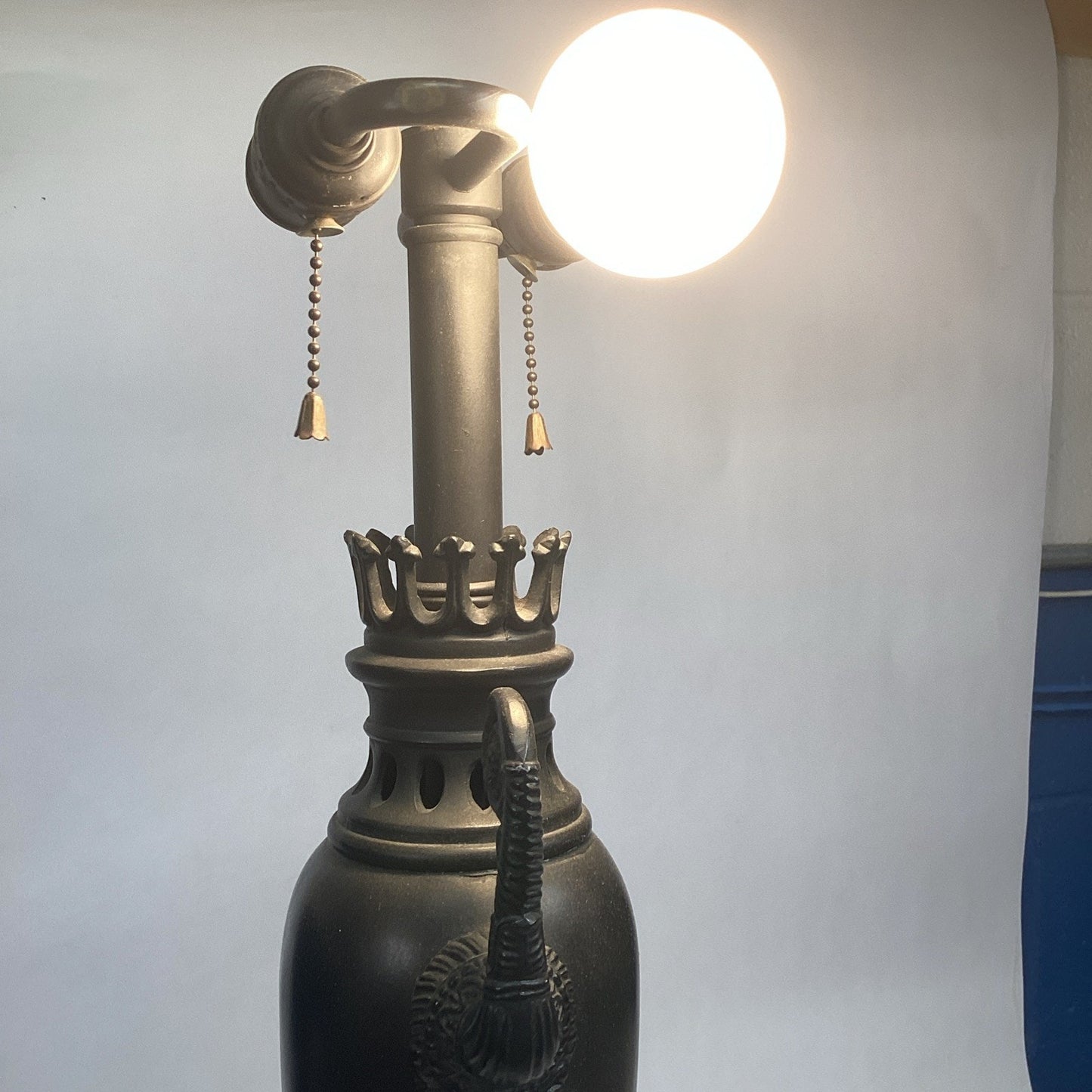Neoclassical Urn Lamp in the Regency Style W/ Dual Light Clusters - 24”H
