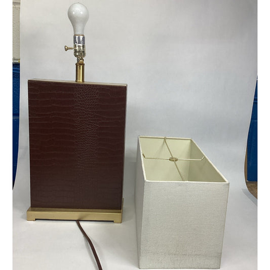 Safavieh Delia Brown Faux Crocodile Table Lamp W/ Shade