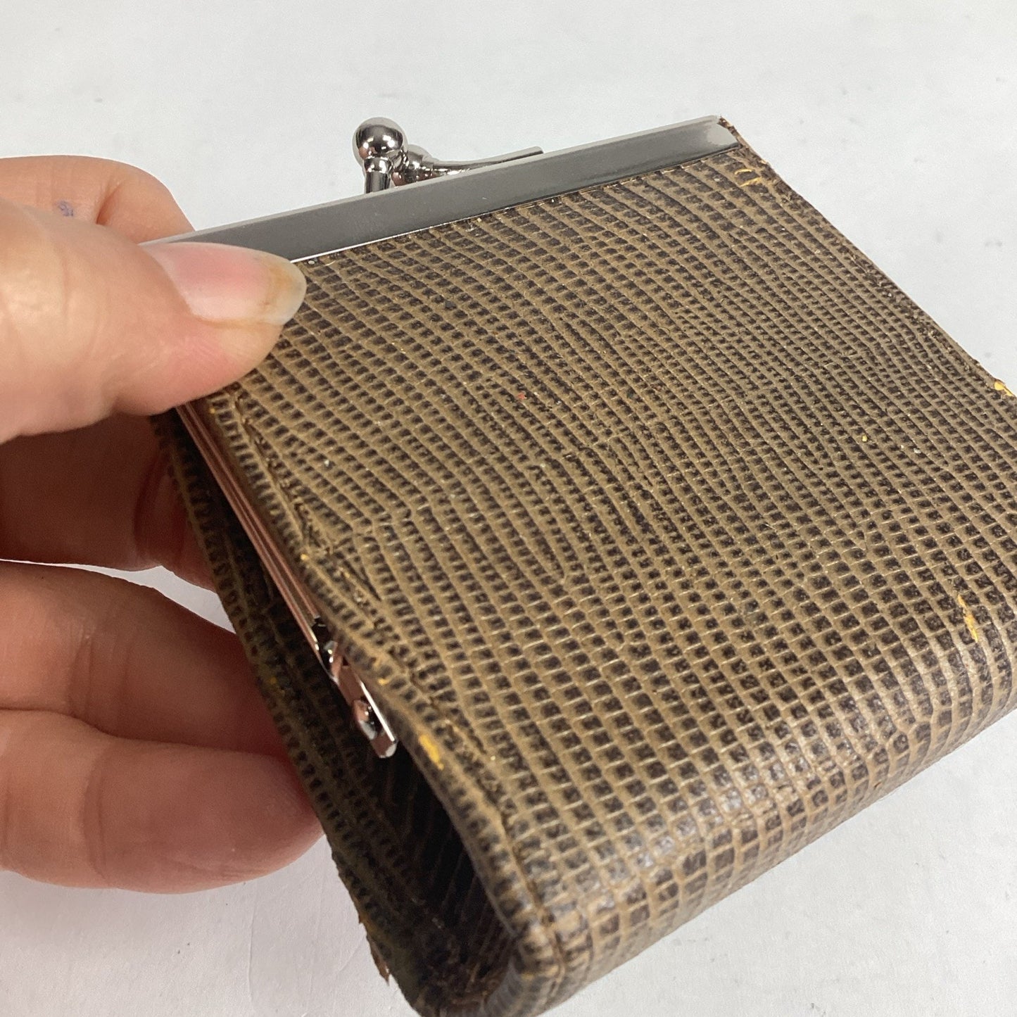 Laura Biagiotti Coin Purse Wallet Genuine Leather Reptile Pattern Italy