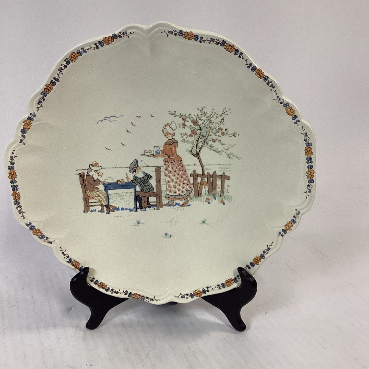 Sarreguemines Enfants Richard Rond Gebak/Taart Schaal- Round Cake Plate/Serving