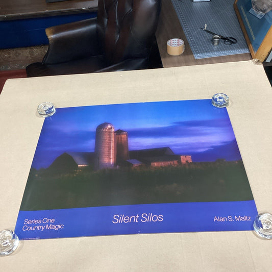 1985 Alan S. Maltz Series One Country Magic Silent Silos Poster - 30x24”