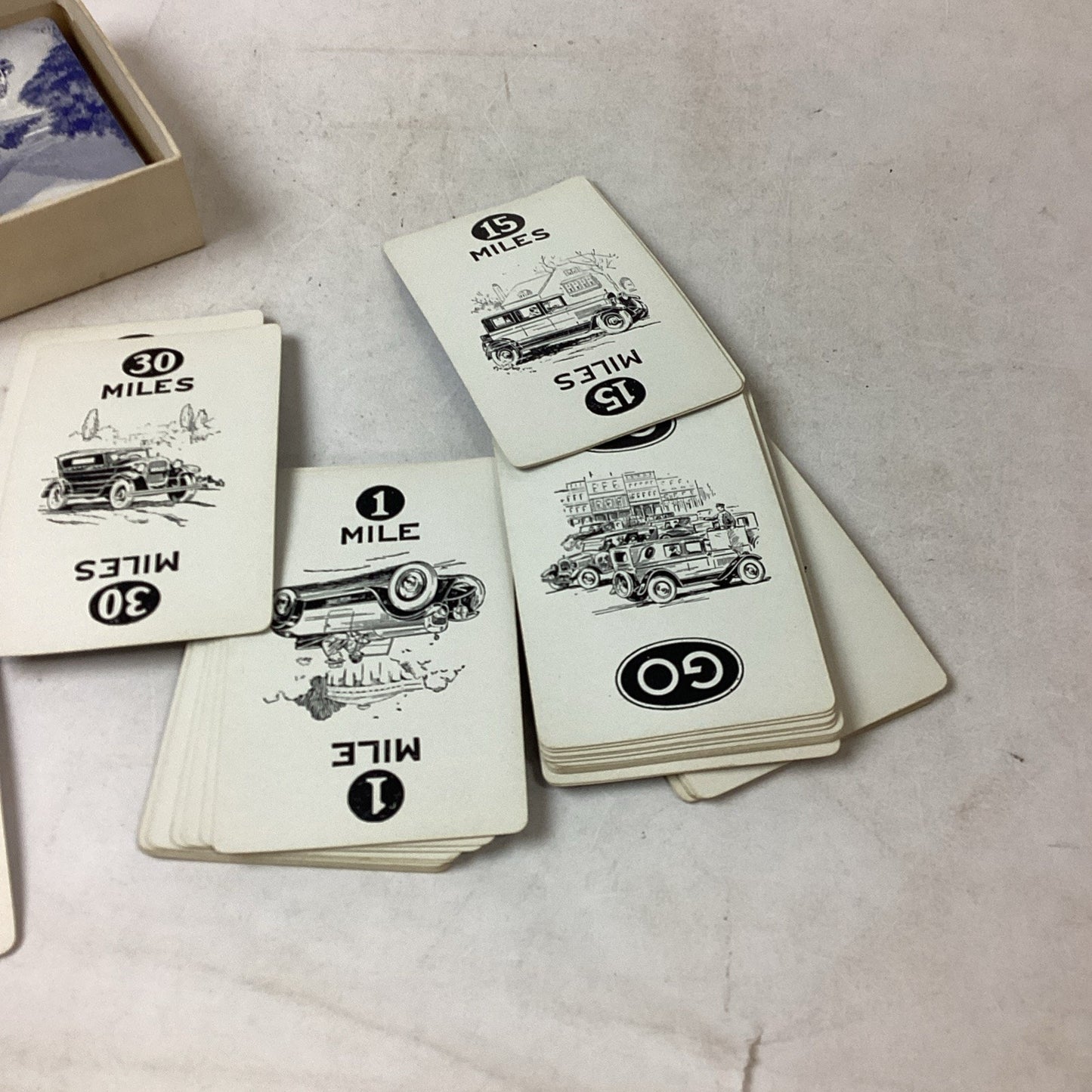 1926 VTG Parker Brothers Touring Card Game Original Box & 2 Instruction Books