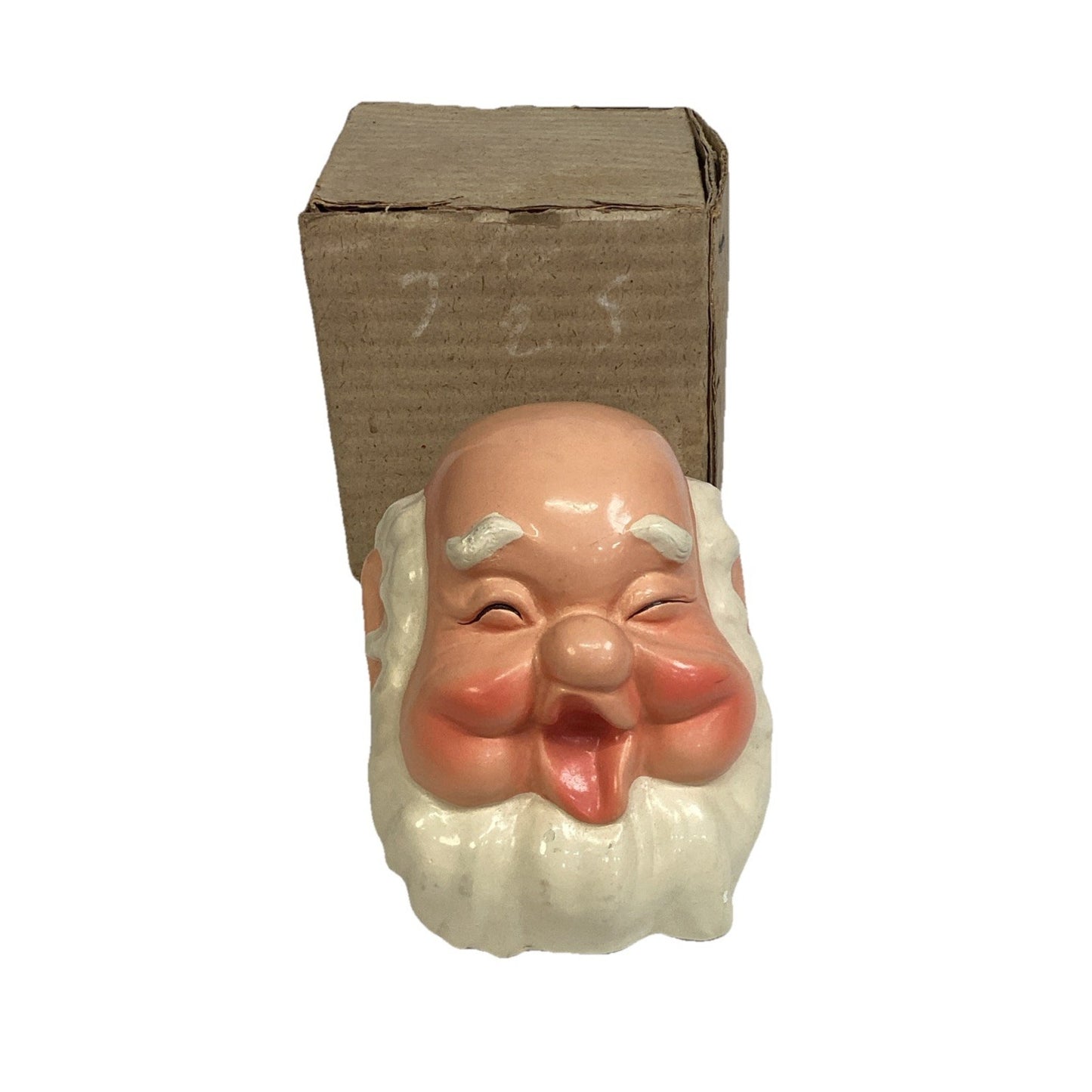 Happy Smiling Ceramic Dwarf Head Piggy Bank - NOS