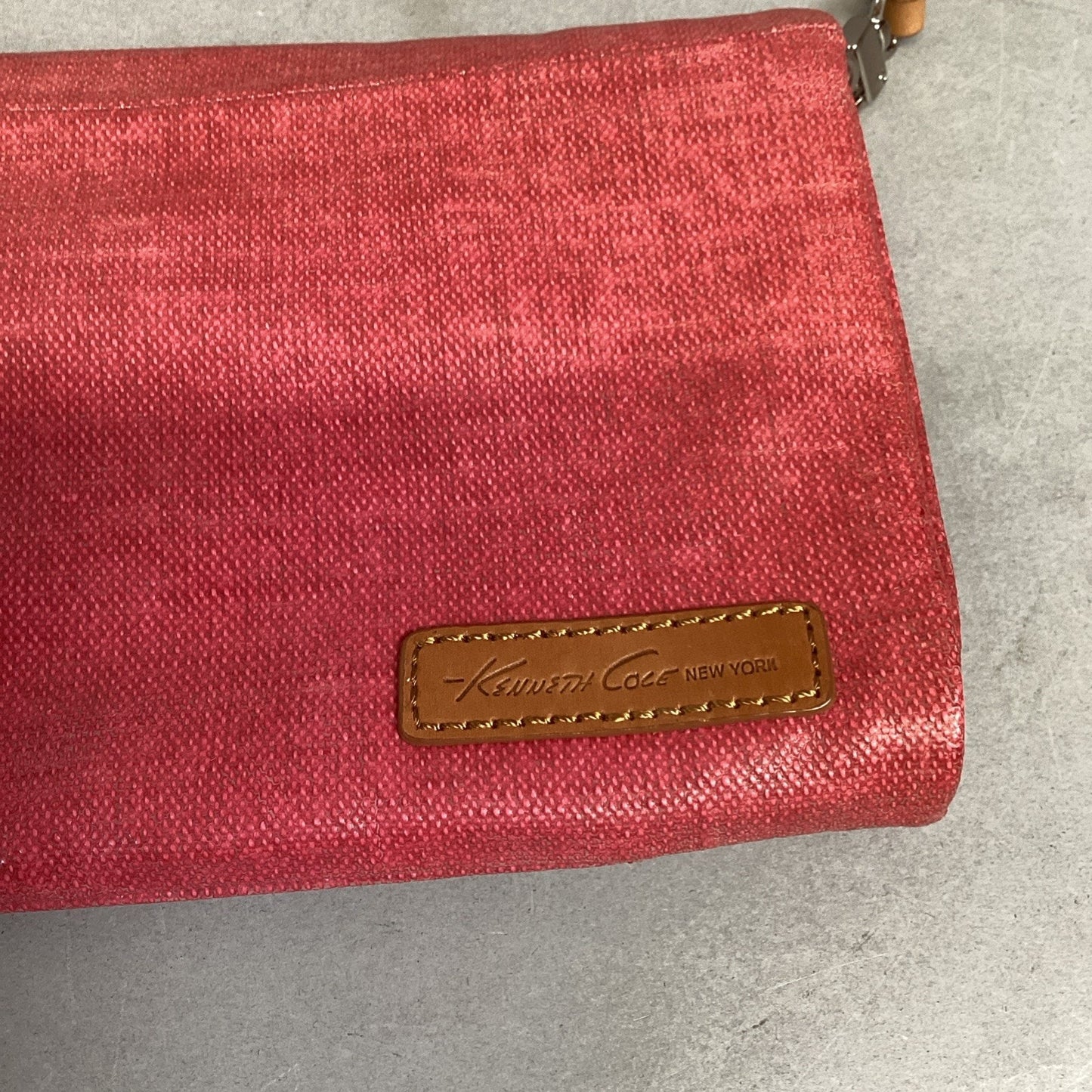 Kenneth Cole Genuine Leather Coral Purse Wristlet Clutch
