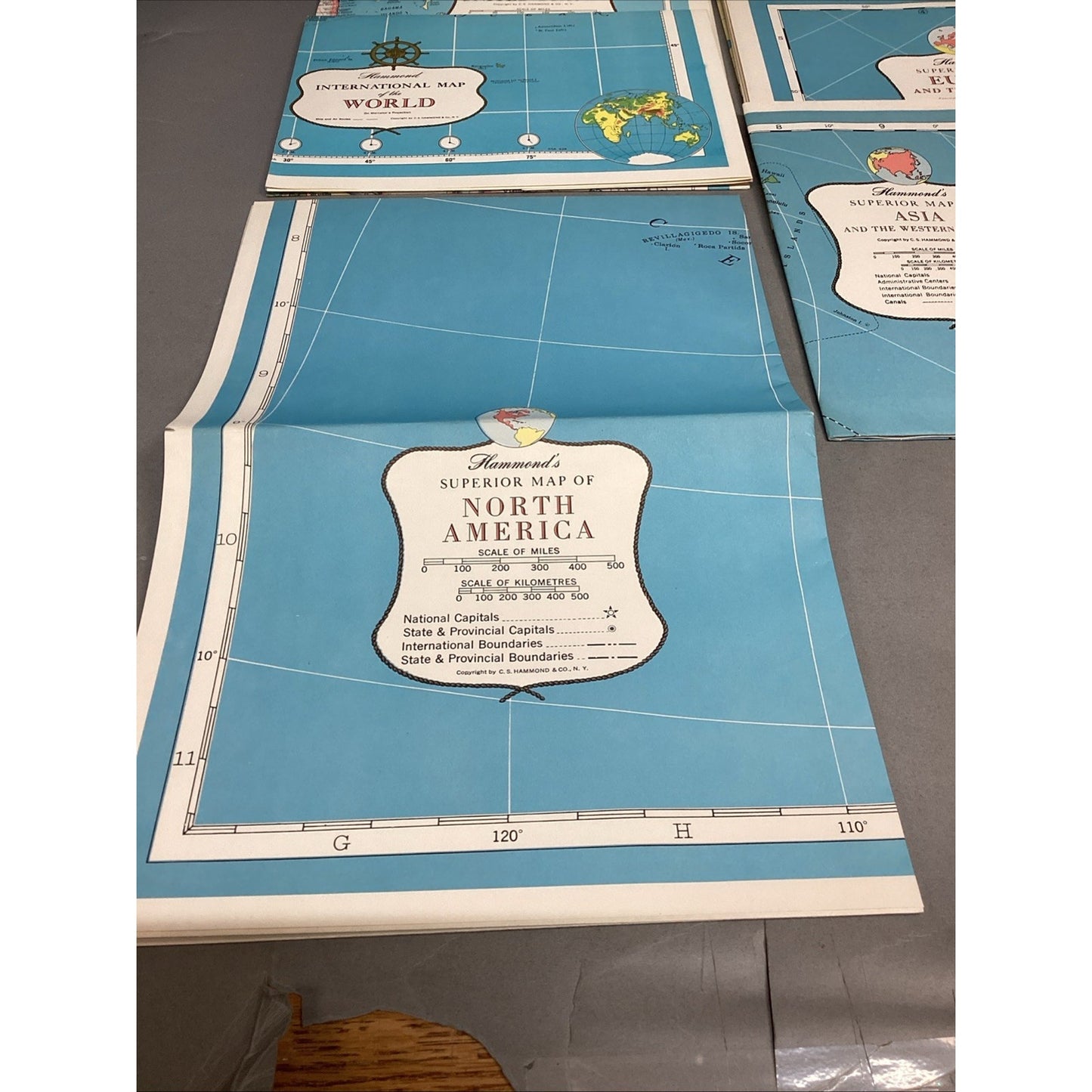 Hammond Deluxe Map Library - US, The World, South America, Asia, Europe, Canada