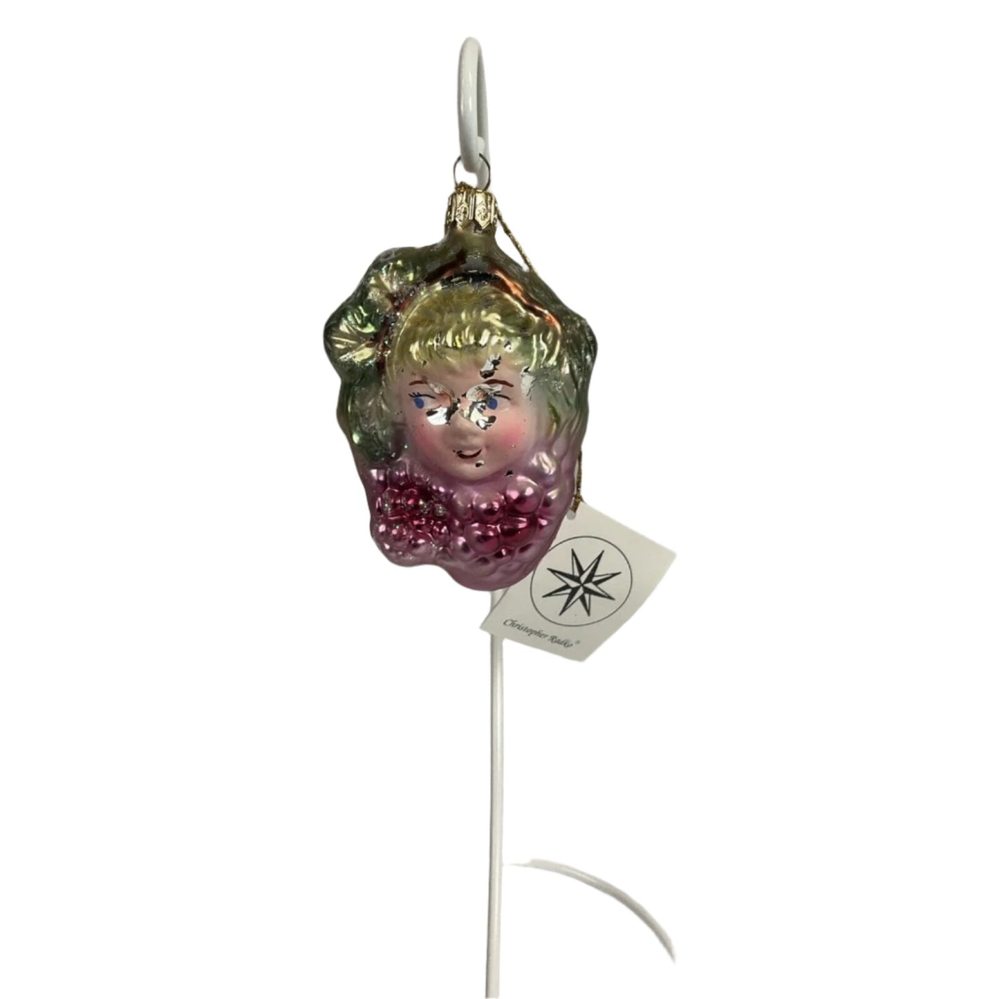 Christopher Radko Bordeaux Girl With Grapes Christmas Ornament