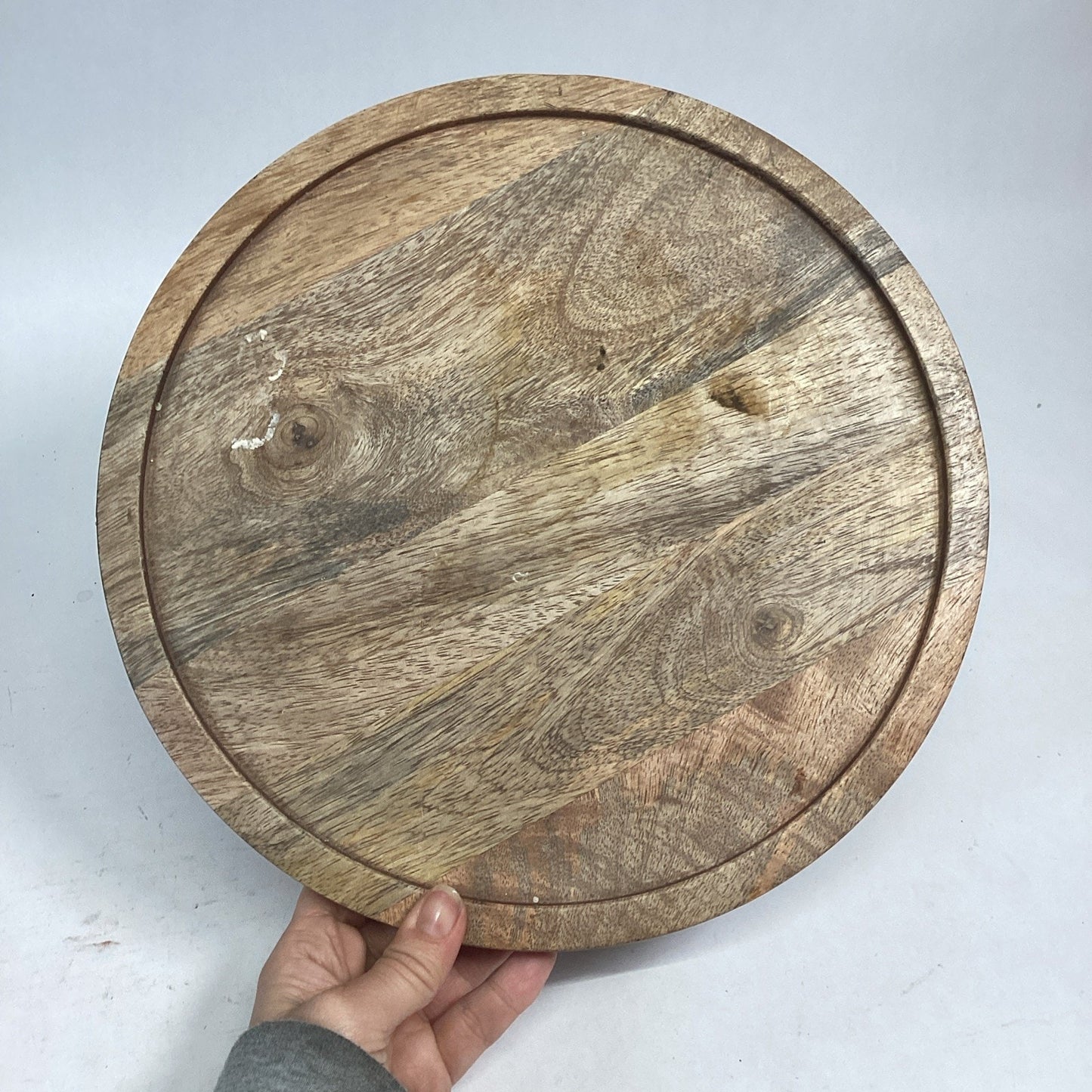 Rustic Farmhouse Decor Wooden Cake Stand - 11.5”Dx5”H - Made In India