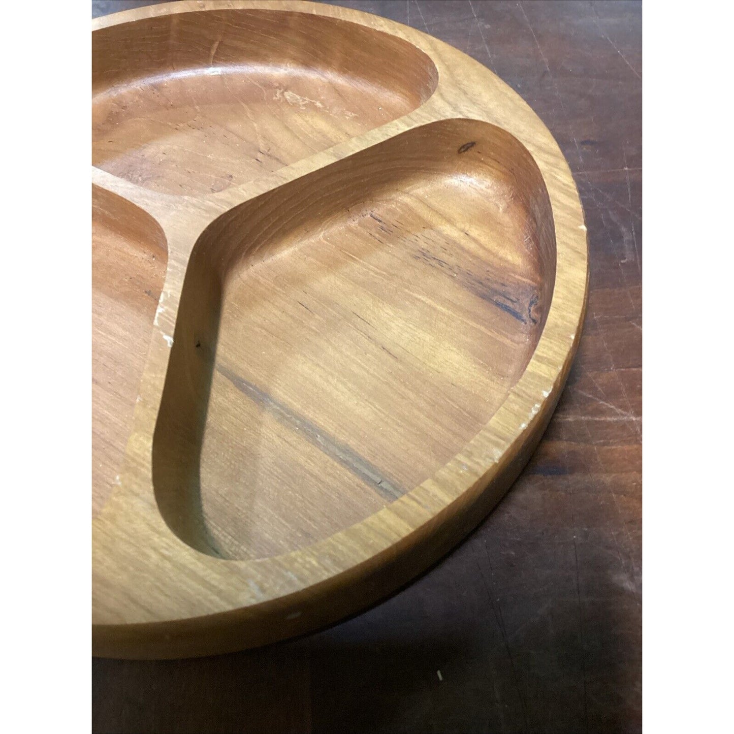 Dolphin Genuine Teakwood Divided Tray/Plate Made In Thailand