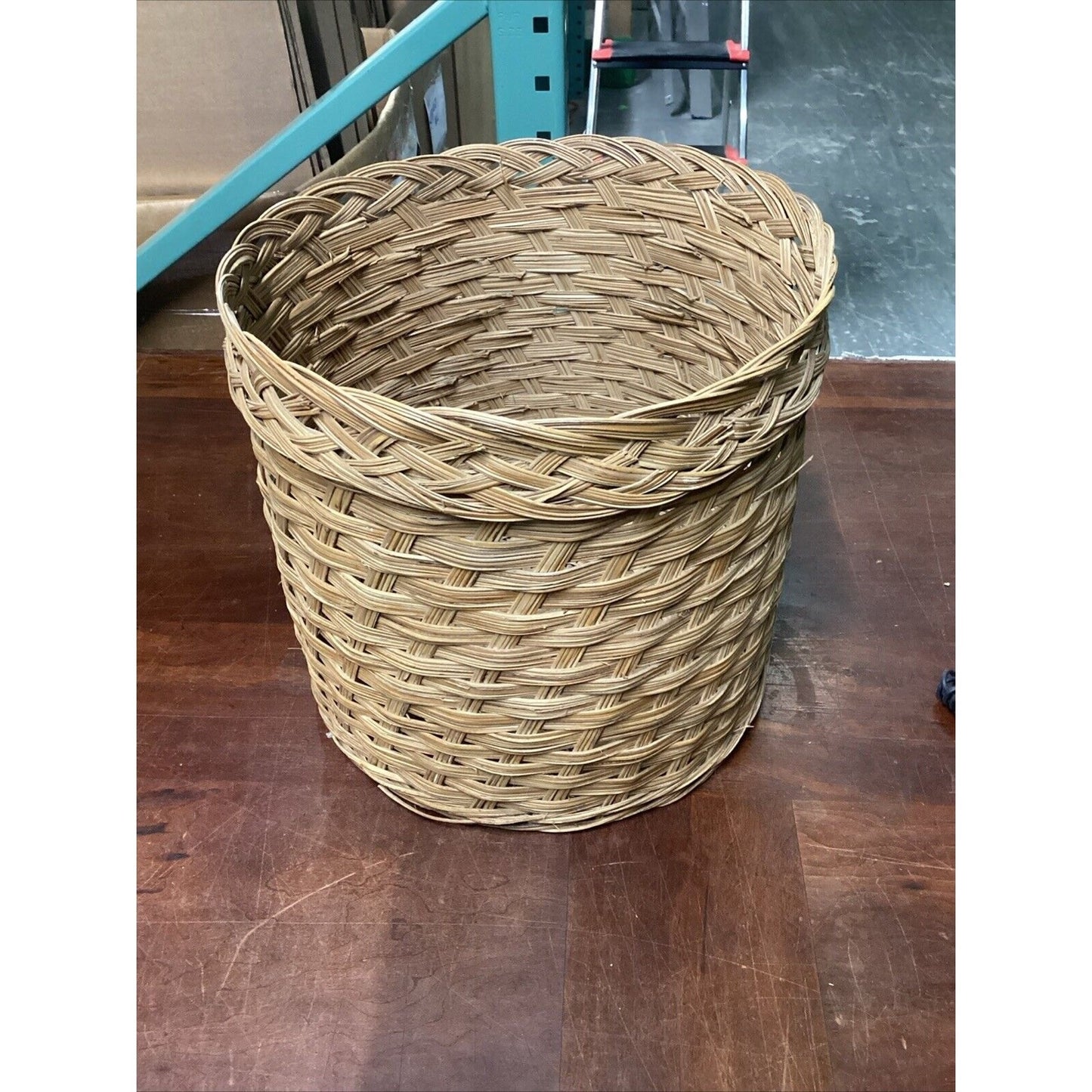 Wicker Rattan Hand Woven Laundry Basket Waste Basket - 13.5"Hx13.5"D