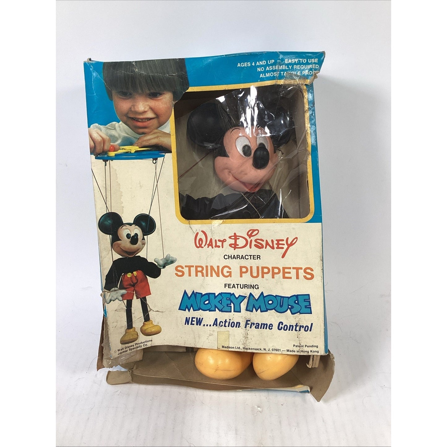 Walt Disney Mickey Mouse Marionette String Puppet - NOS - Damaged Box