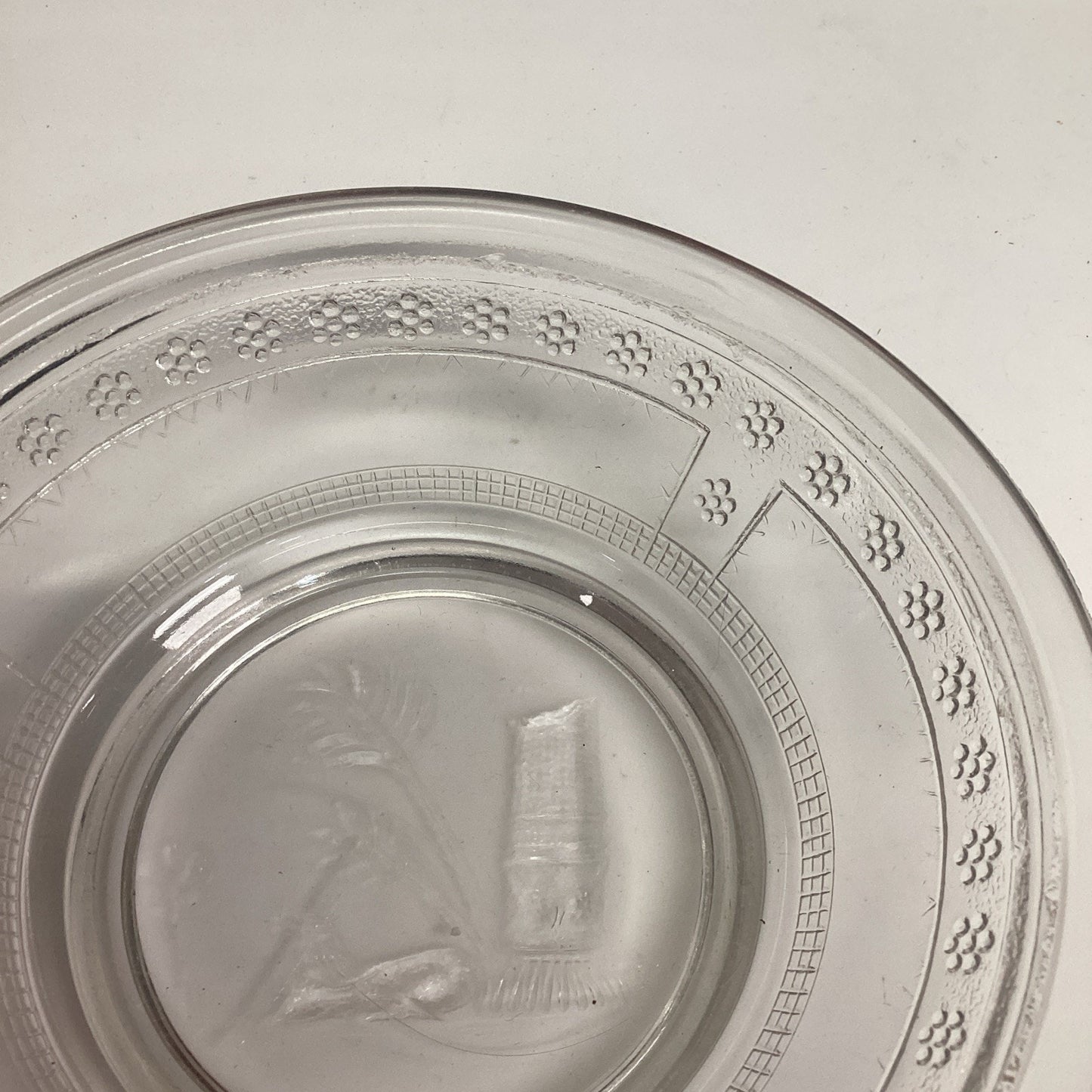 Antique 1880’s Egyptian Pattern Pressed Glass Soup or Cereal Bowls