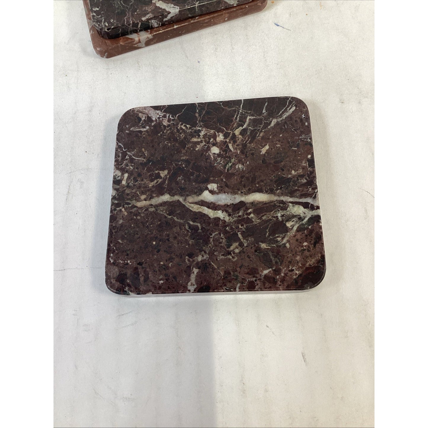 Set Of 3 Vintage Marble Coasters