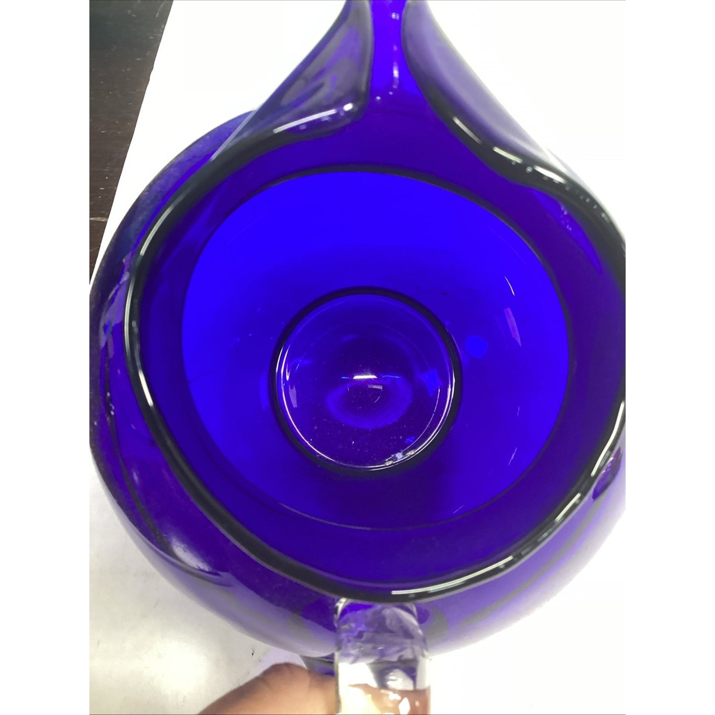 Cambridge Hand Blown Glass Art Deco Cobalt Blue Pitcher - 3400 Line