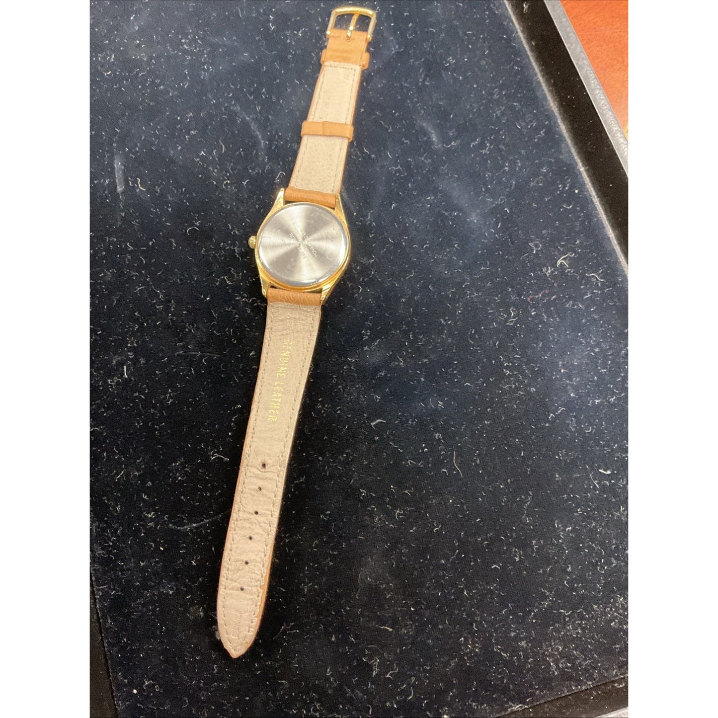 Cool Vintage Gold Tone Case “Dolphin” Dial And Leather Band