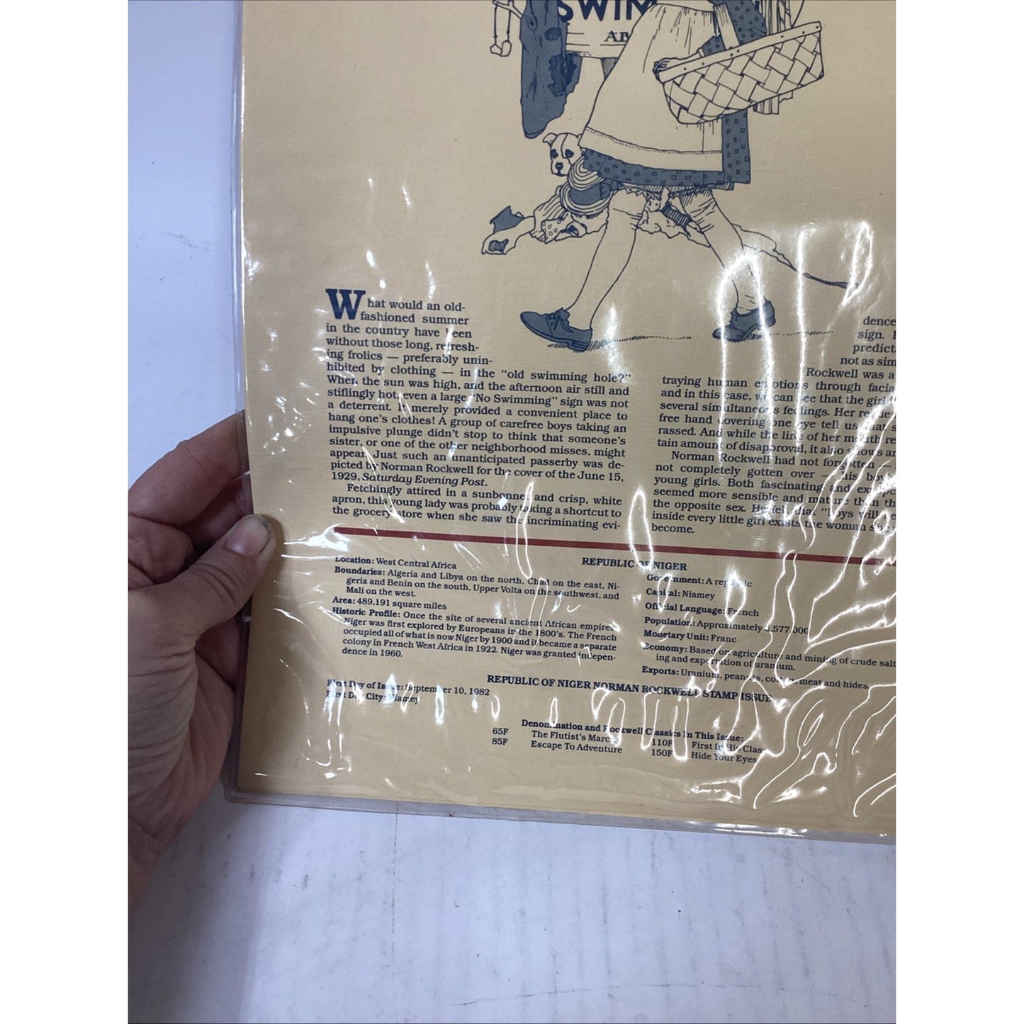 1982 Norman Rockwell Republic Of Niger Hide Your Eyes/First In His Class Stamps