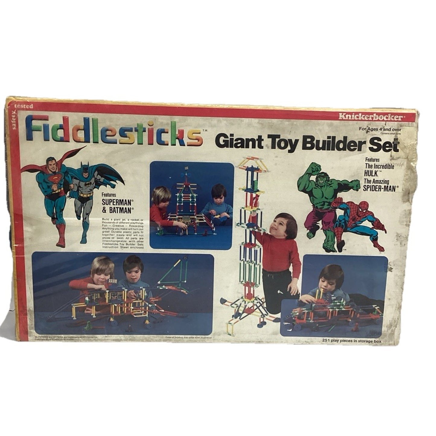 1979 Knickerbocker Fiddlesticks NOS Giant Toy Builder Set Marvel DC Comics #525