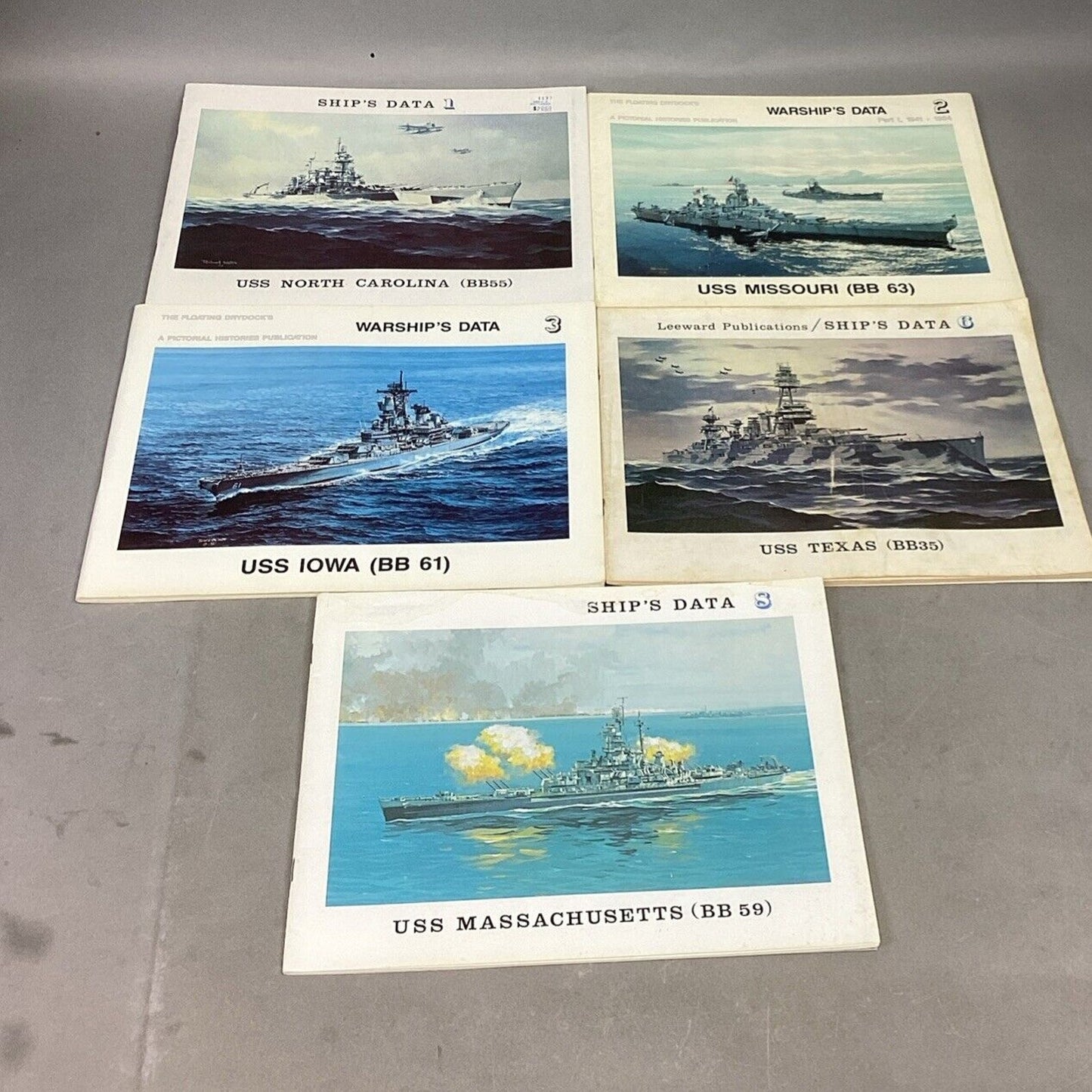 USS North Carolina, USS Missouri, USS Iowa, USS Texas, USS MA Ship’s Data