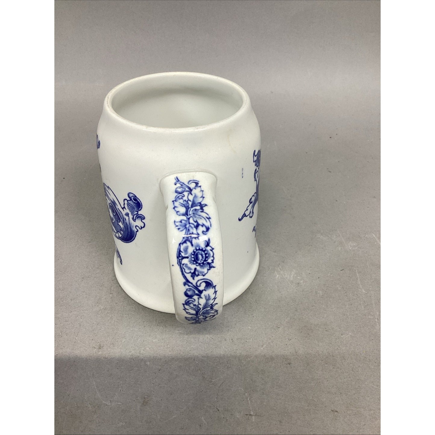 BFK Teniers Vintage Blue White Beer Stein Tankard - No Lid