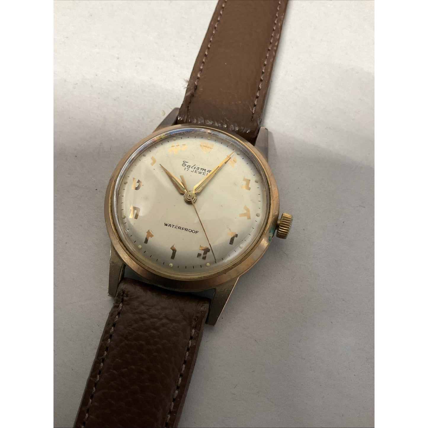 Rare Watch Talisman Jewish numerals Swiss Made 1950s Watch