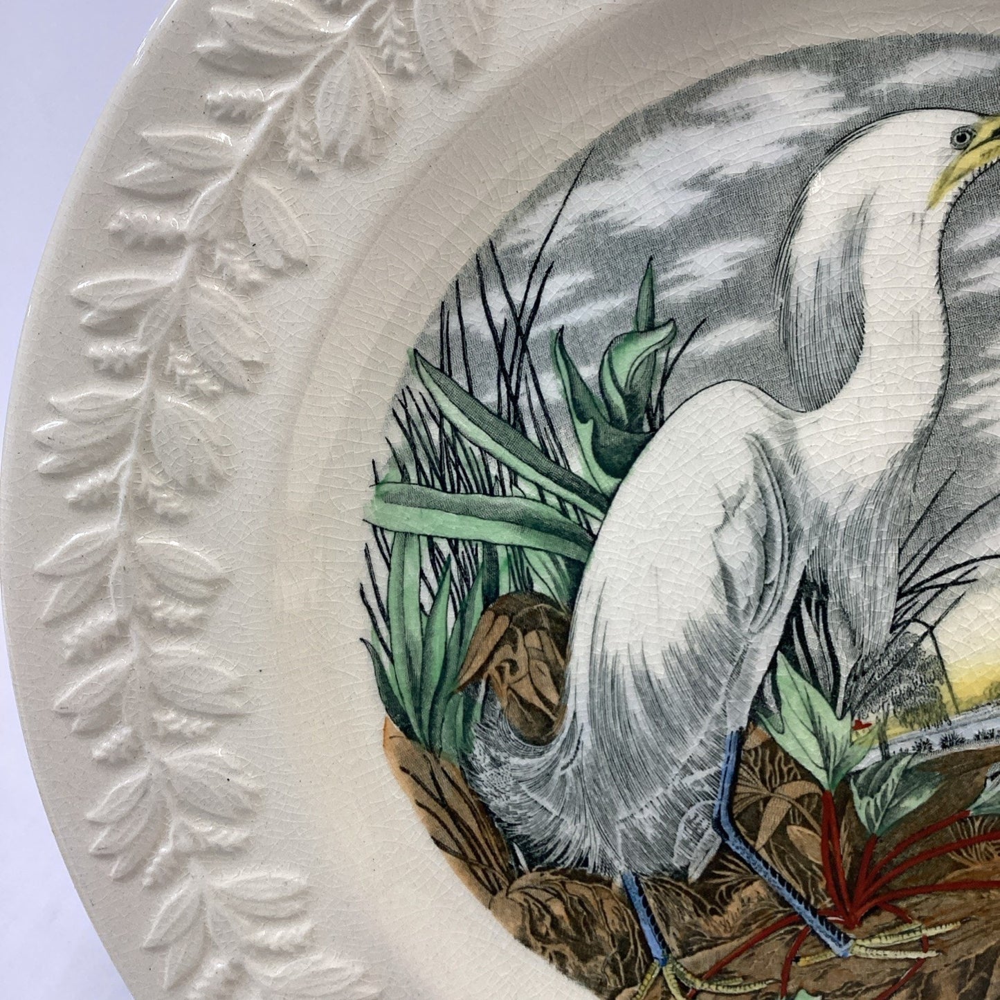 Adams England THE BIRDS OF AMERICA Audubon SNOWY EGRET Dinner Plate