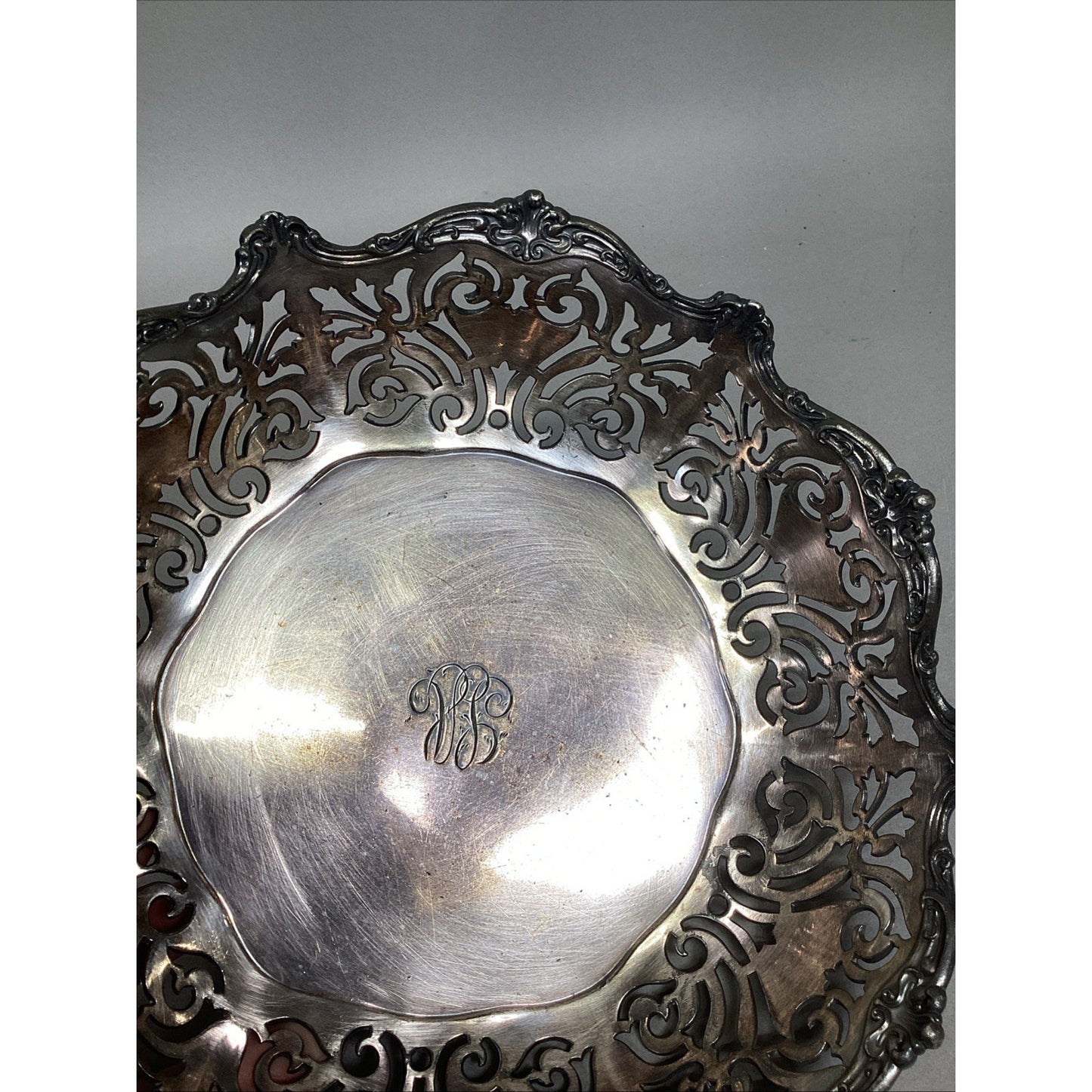 Reed & Barton Silverplate Pierced Footed Fruit Bowl #4865