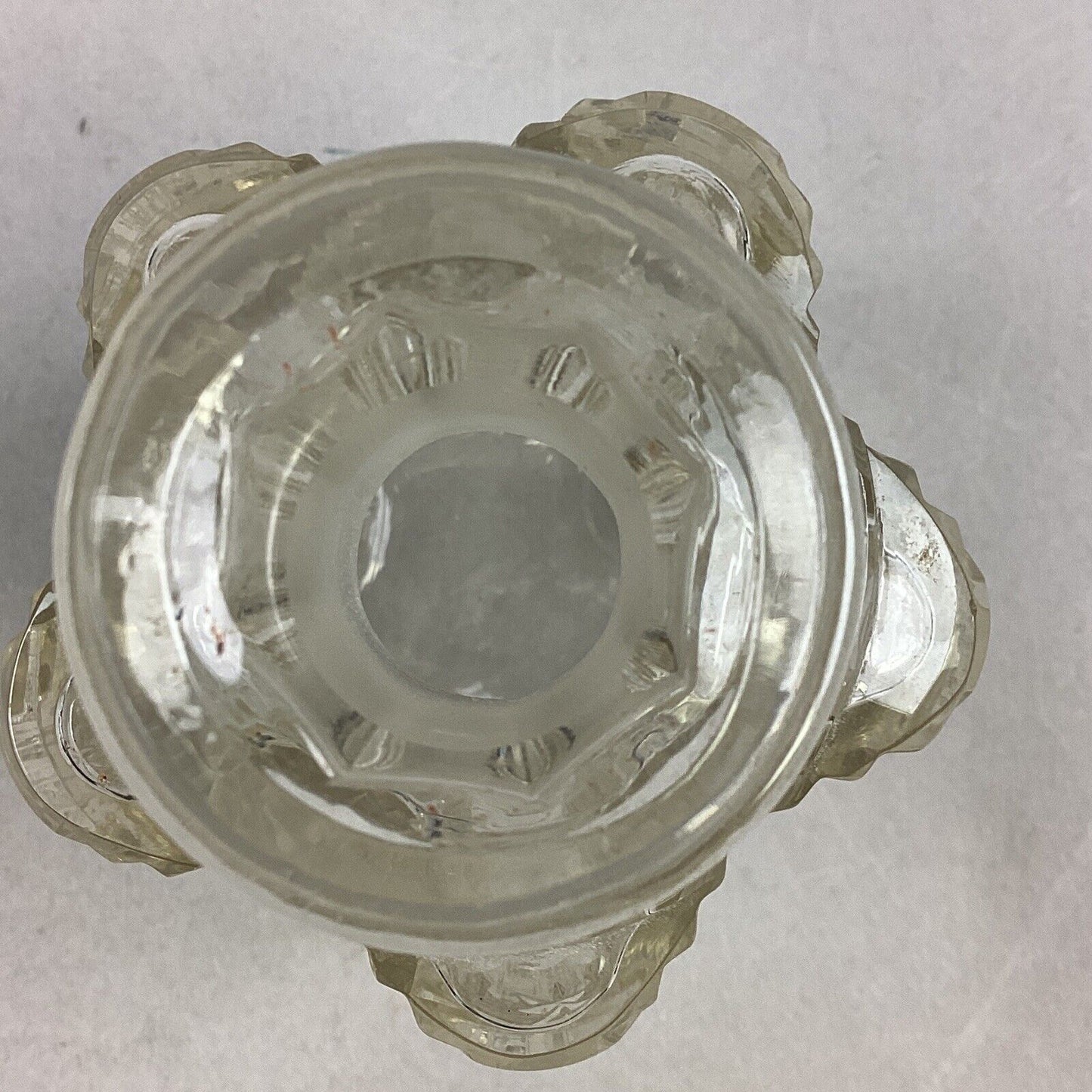 Vintage Cut Glass Whiskey Decanter Without Stopper - Textured Glass - 4.25”