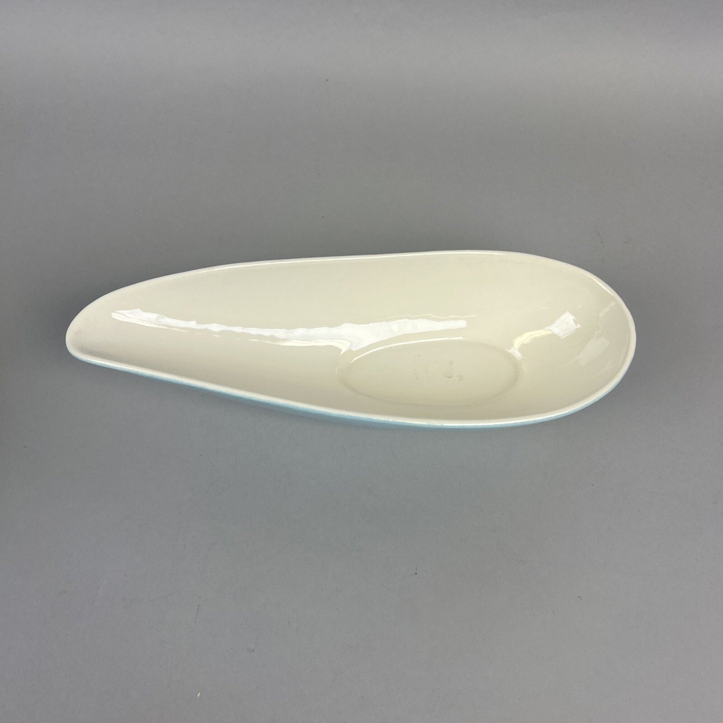 Hull Pottery 13” Gravy Boat Serving Piece Mid-Century Modern Light Blue Ceramic