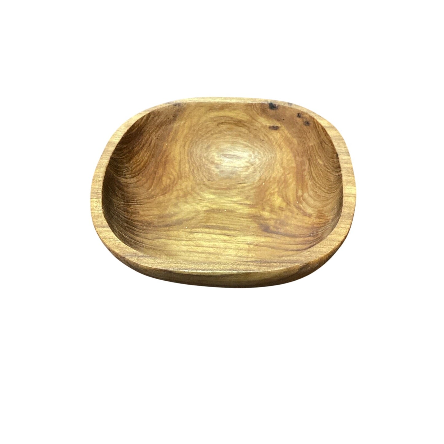 Set Of 2 Teak Wood Salad Soup Bowls - 5.75”D