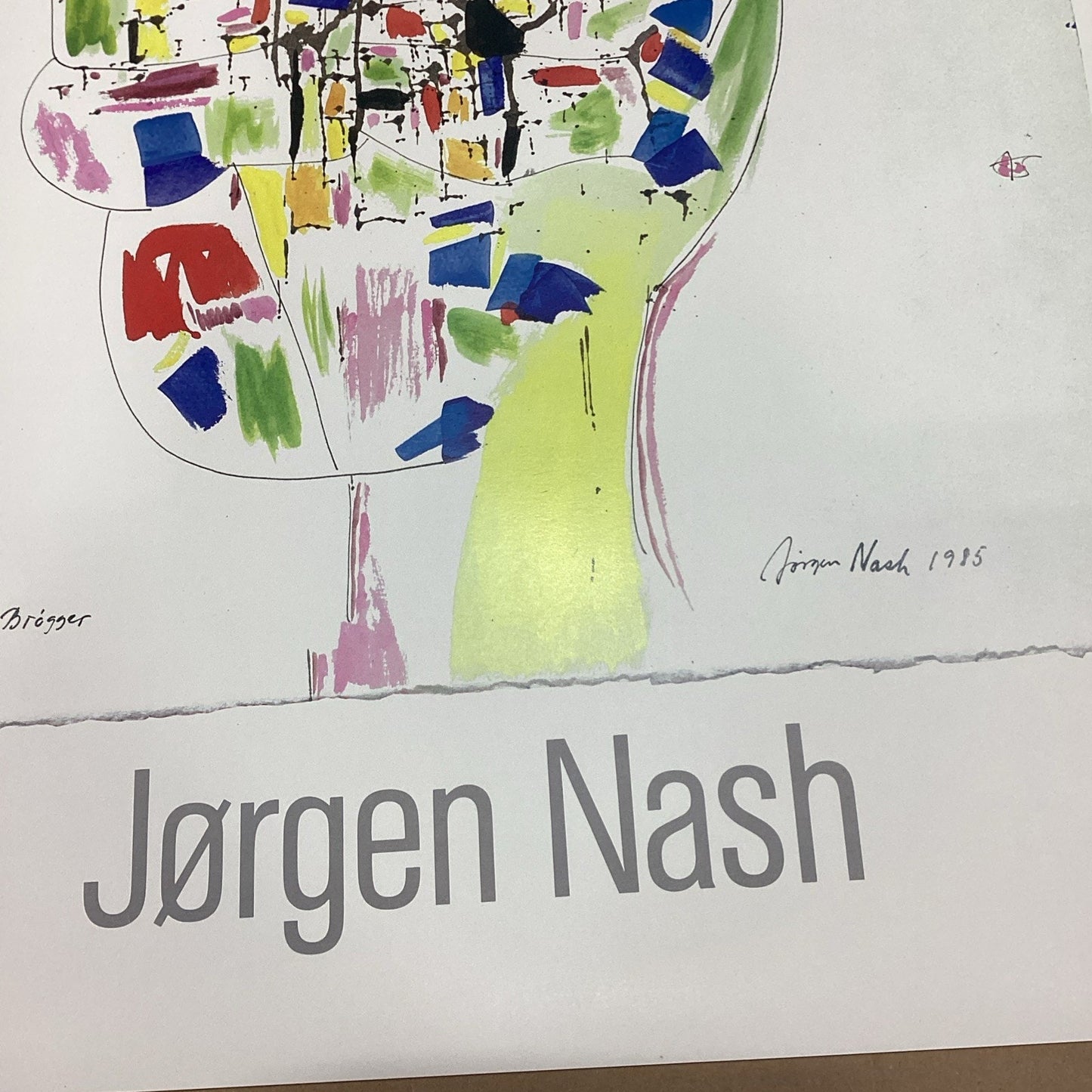 Jorgen Nash 1985 Digterportraetter Abstract Art Poster - 35.75x24”