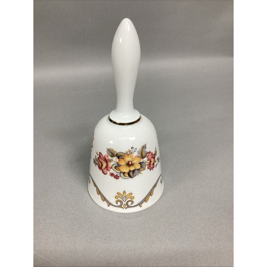 Antique Bareuther Waldsassen Bavaria Germany Porcelain Floral Dinner Bell