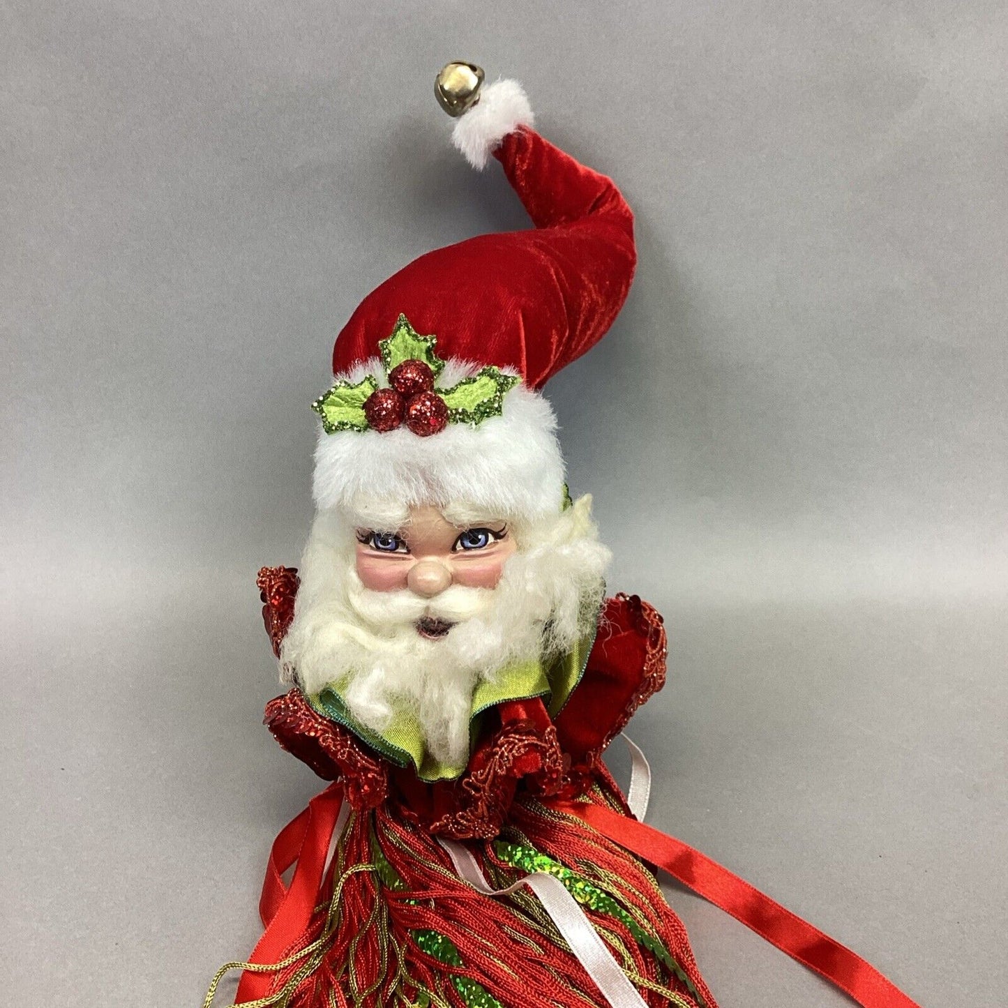 Victorian Style Santa Claus Head Tree Topper - 27”