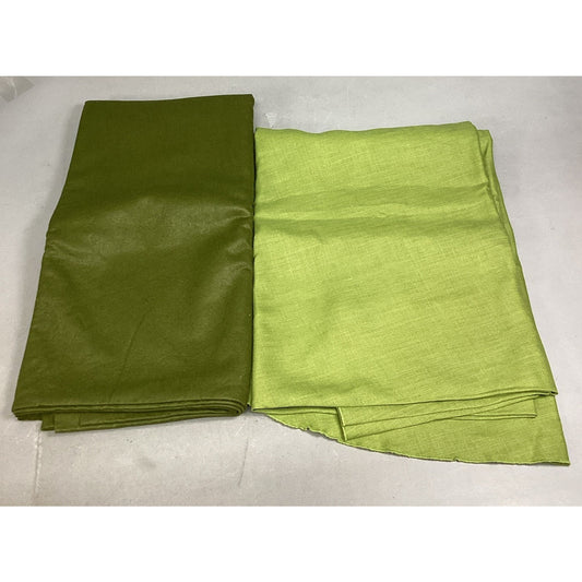 Set Of 2 Green Material For Tablecloth/Crafts/Blanket Making Fleece And Canvas