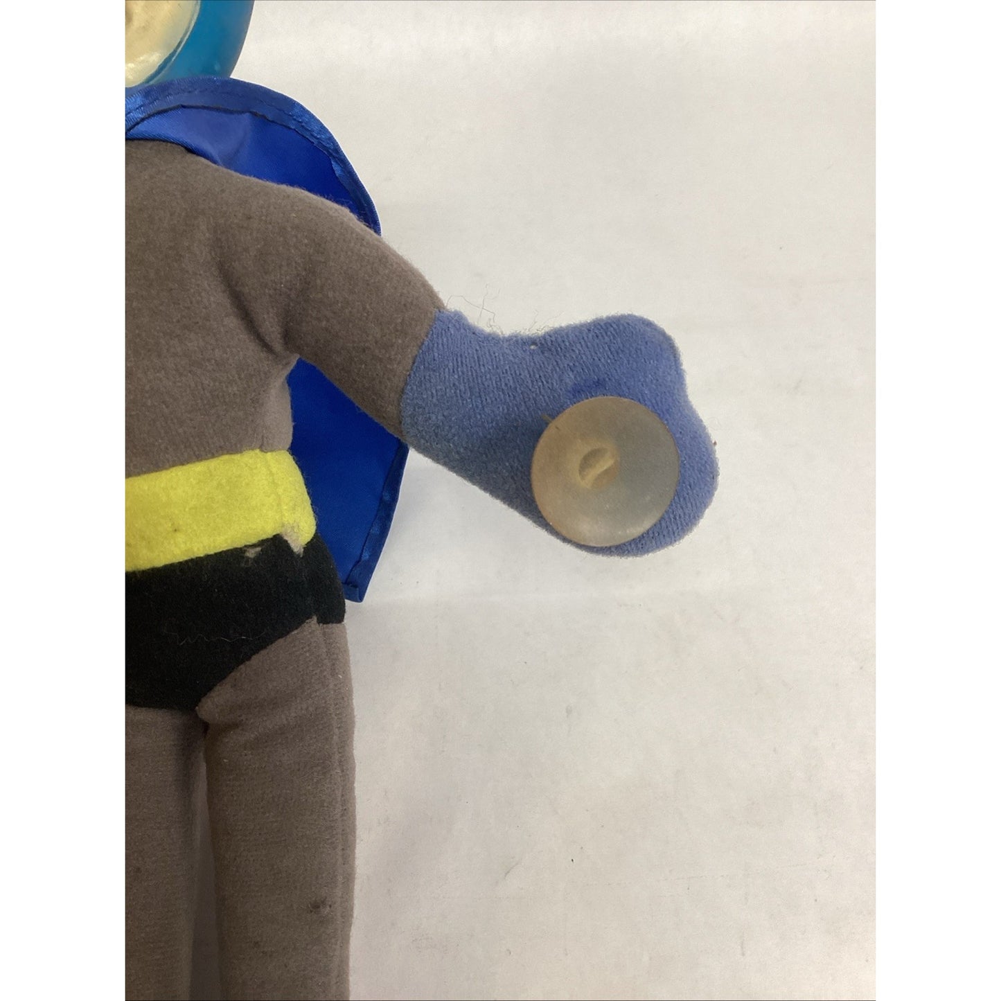 Vintage 1960's-1970's 13.5" Batman Plush Doll W/ Hard Plastic Face Window Cling